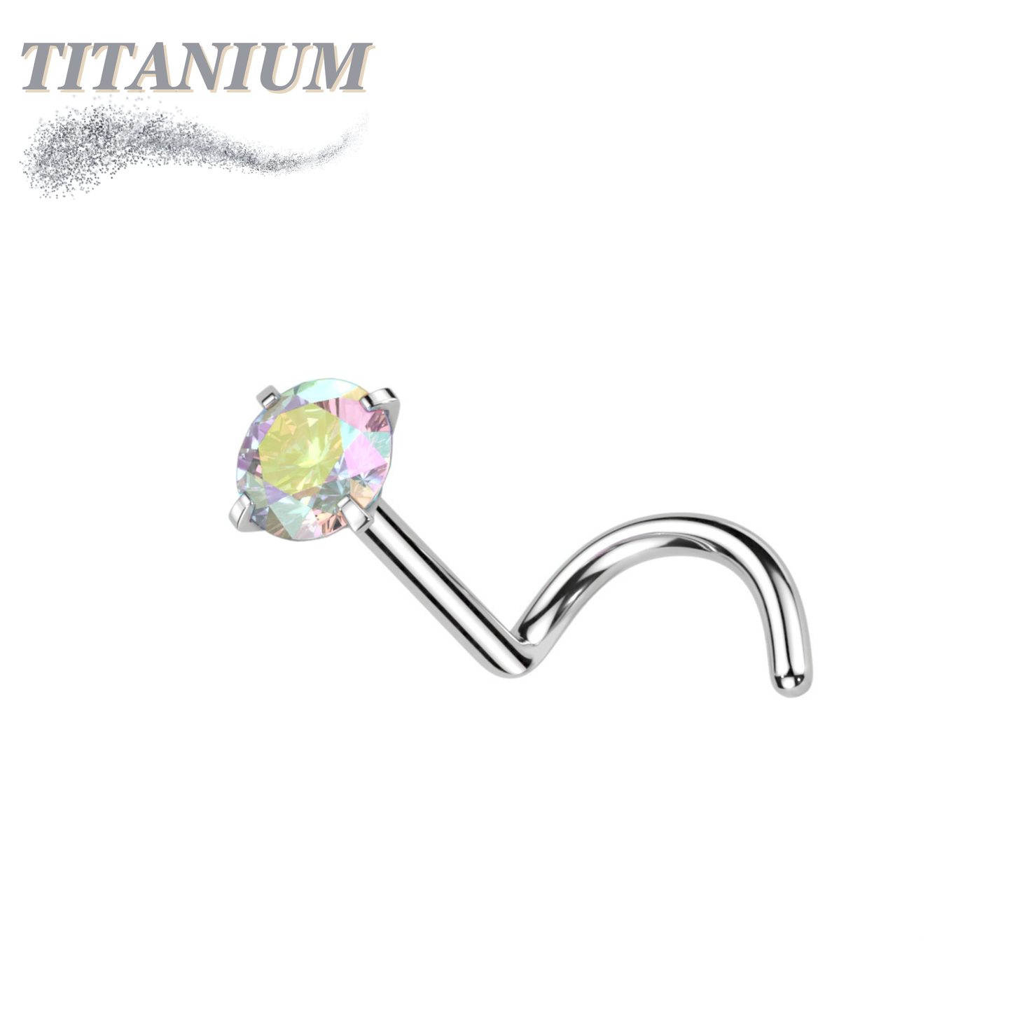 Titanium Nostril Corkscrew Prong Set