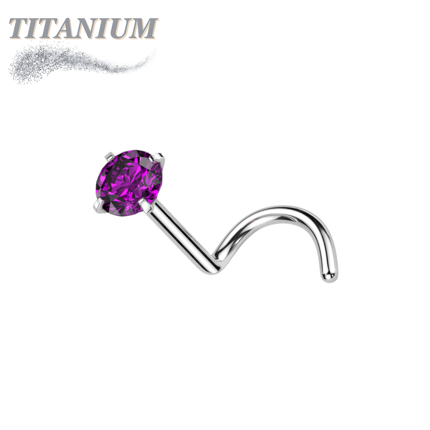 Titanium Nostril Corkscrew Prong Set