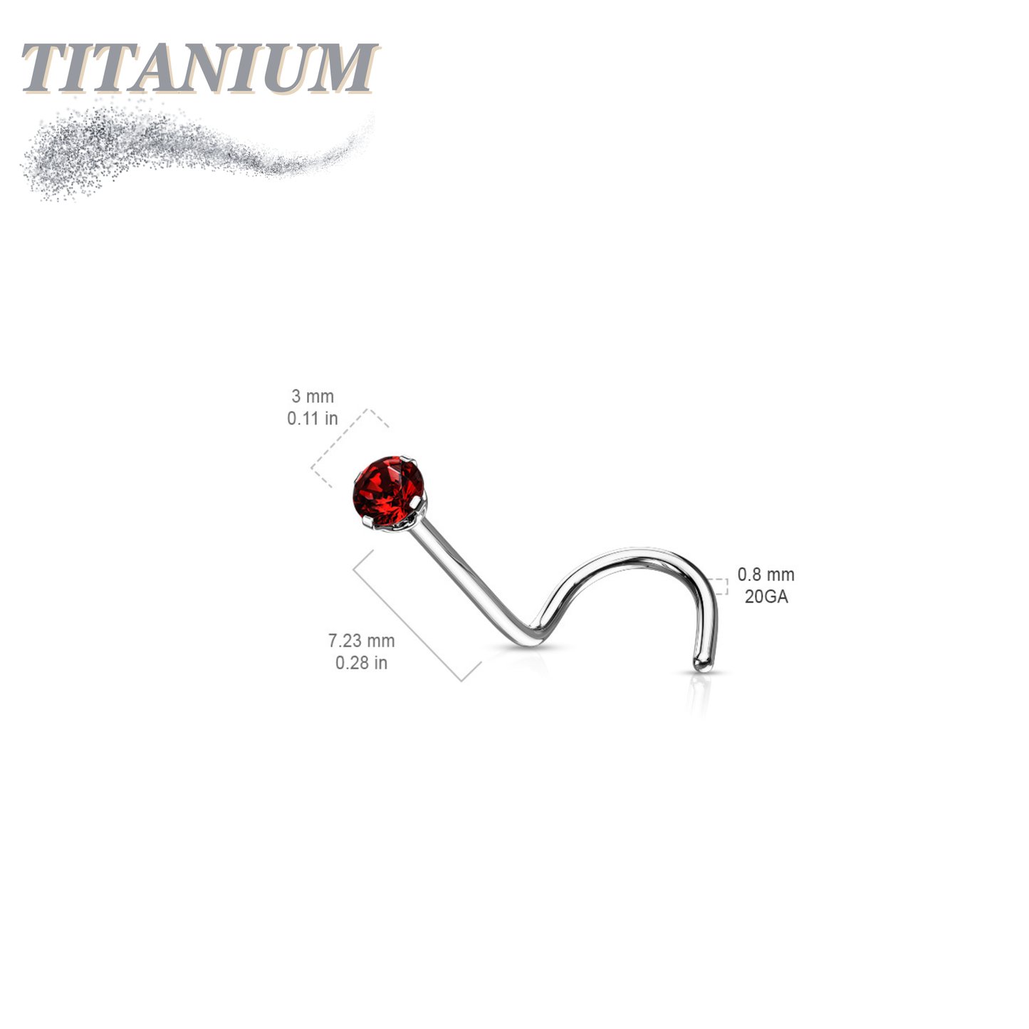 Titanium Nostril Corkscrew Prong Set