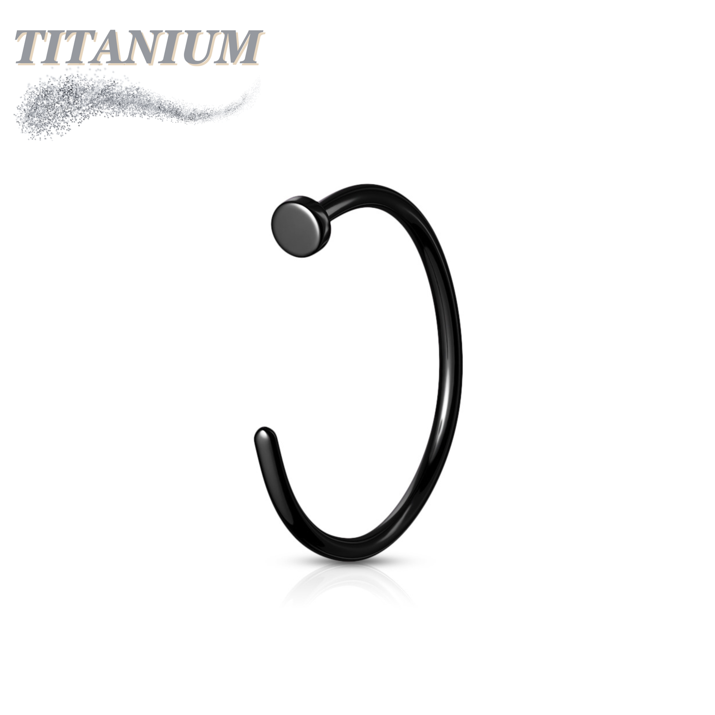 Titanium Flat Stopper Open Nostril Hoop