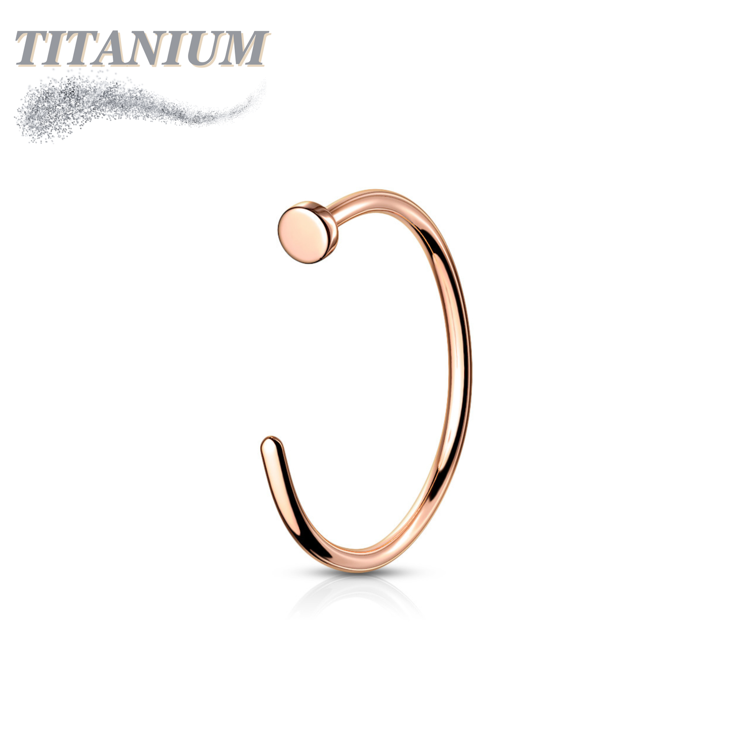 Titanium Flat Stopper Open Nostril Hoop