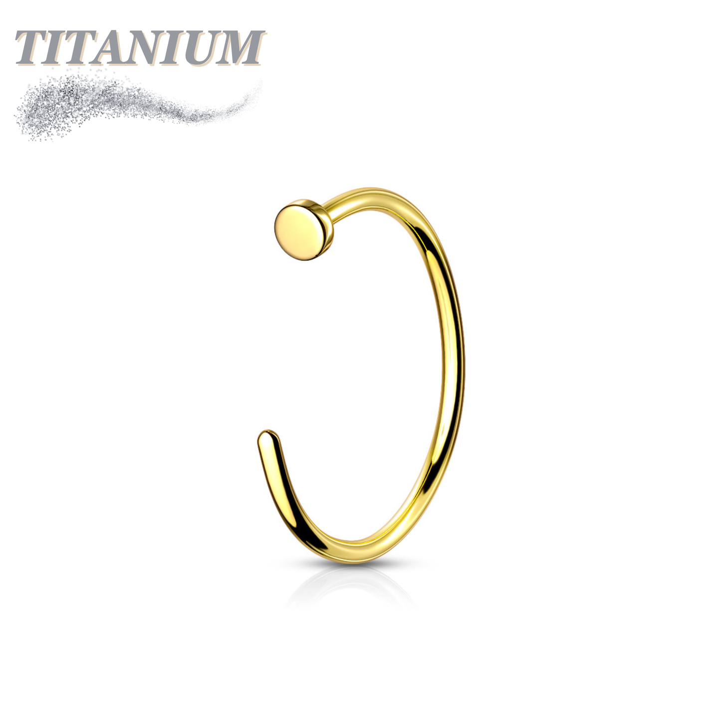 Titanium Flat Stopper Open Nostril Hoop