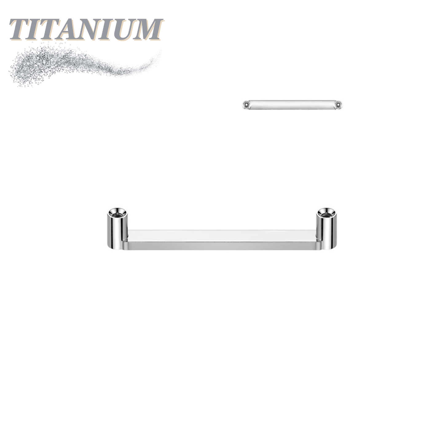 Titanium Flat Surface Bar - 2mm Rise