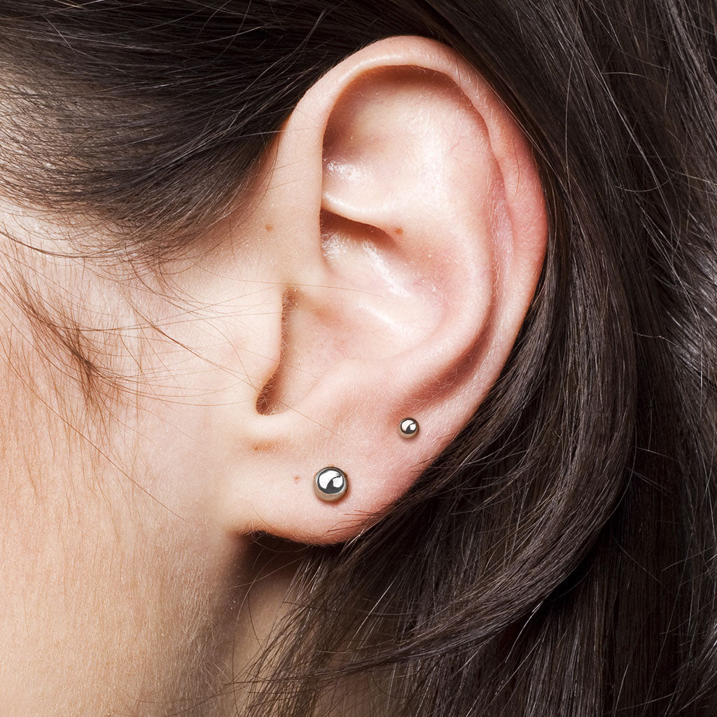 All Titanium Ball Stud Earrings