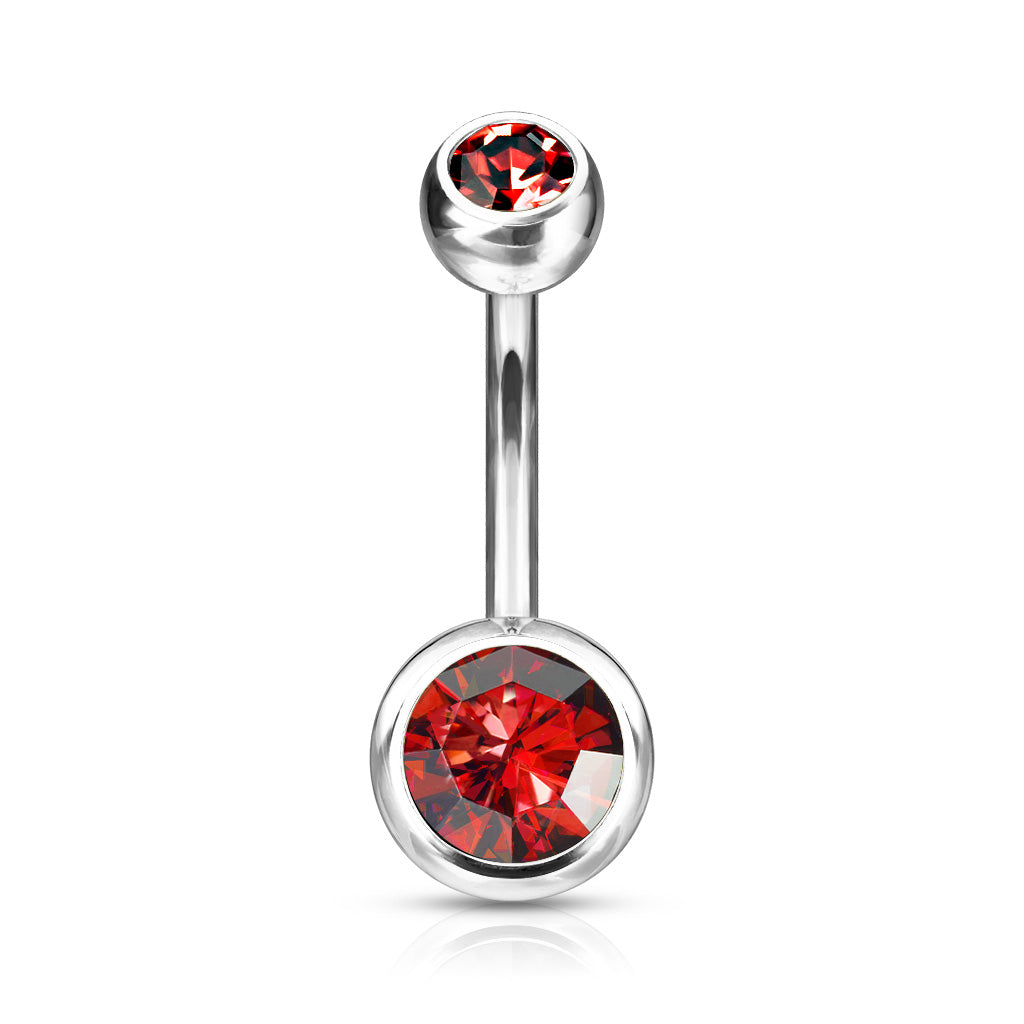 Titanium Double Jewel Internally Threaded Standard Belly Barbells
