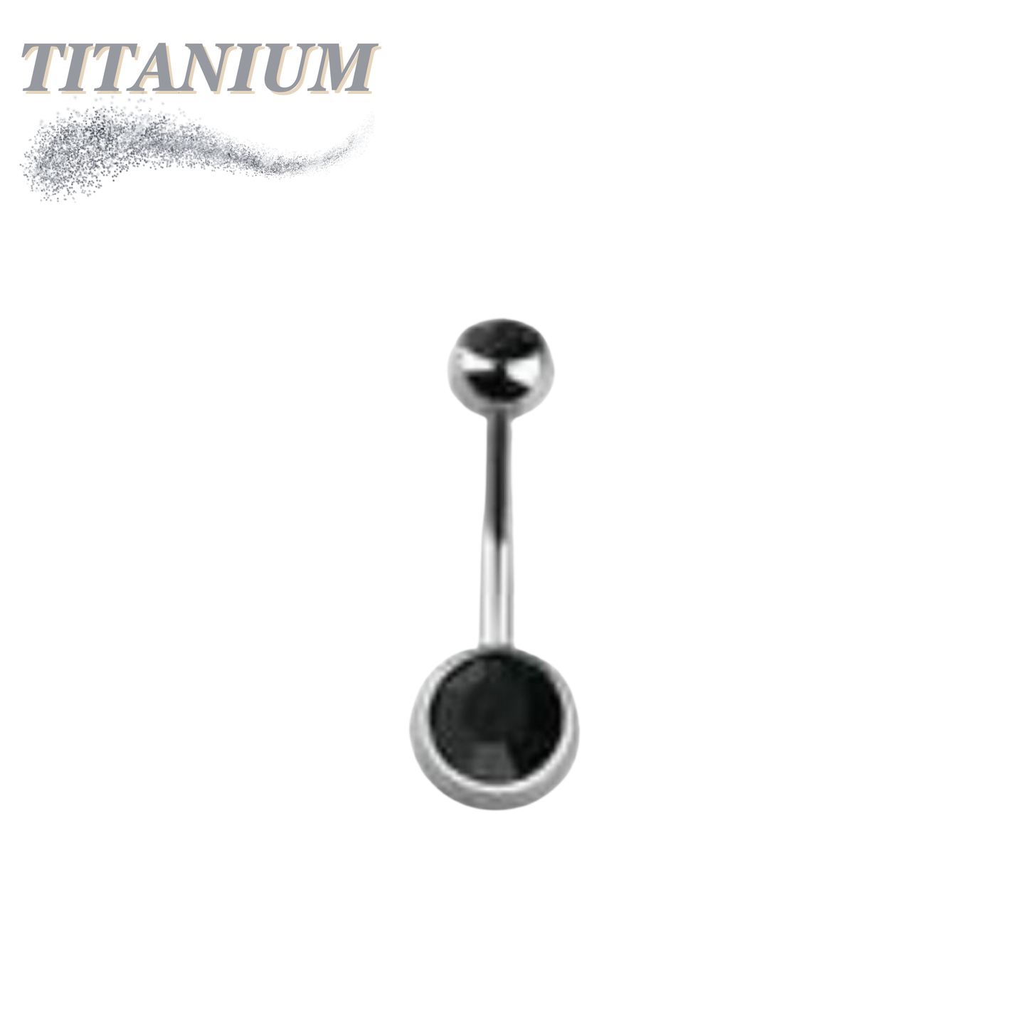 Titanium Standard Double Gem Belly Banana External Thread