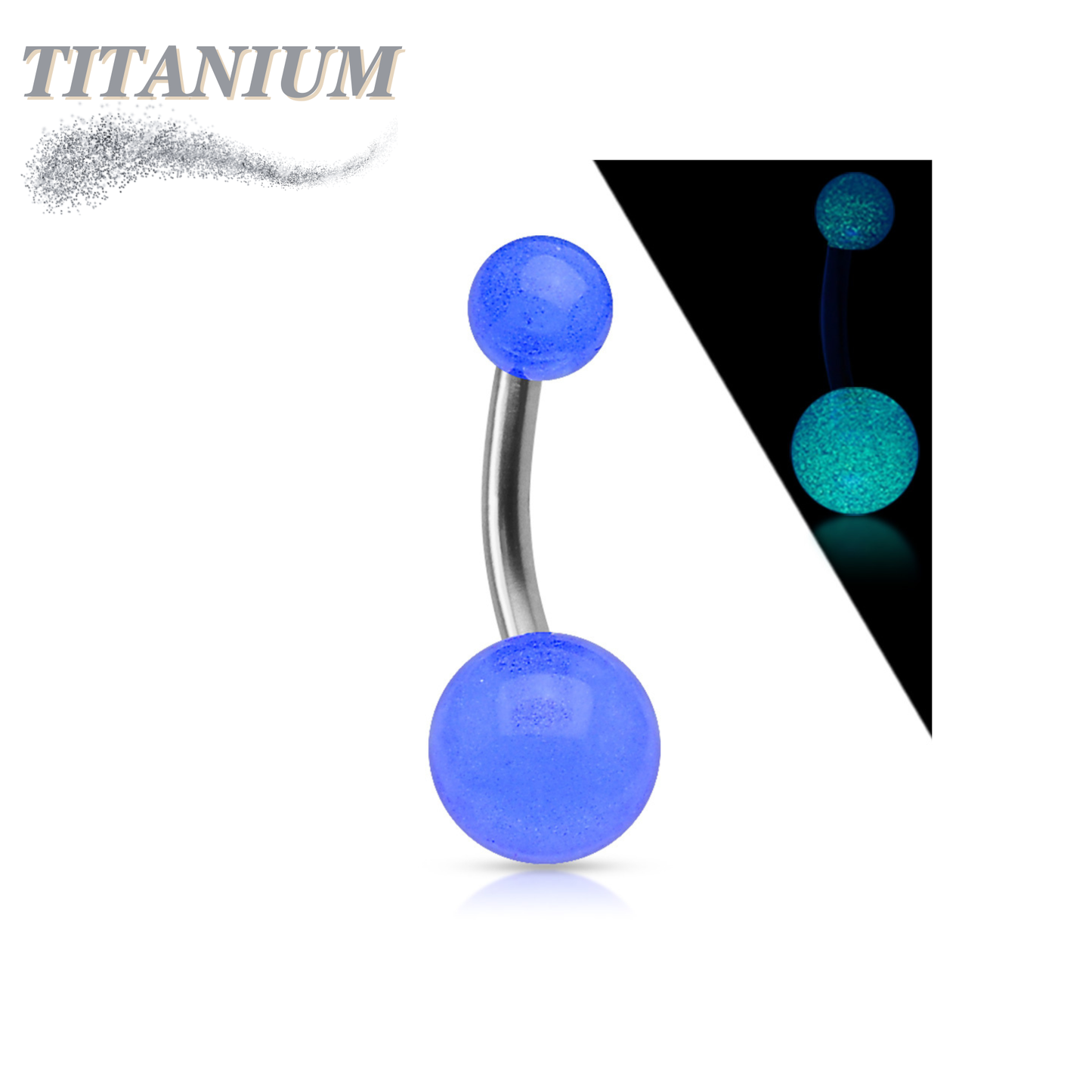 Glow in the Dark Titanium Belly Banana External Thread