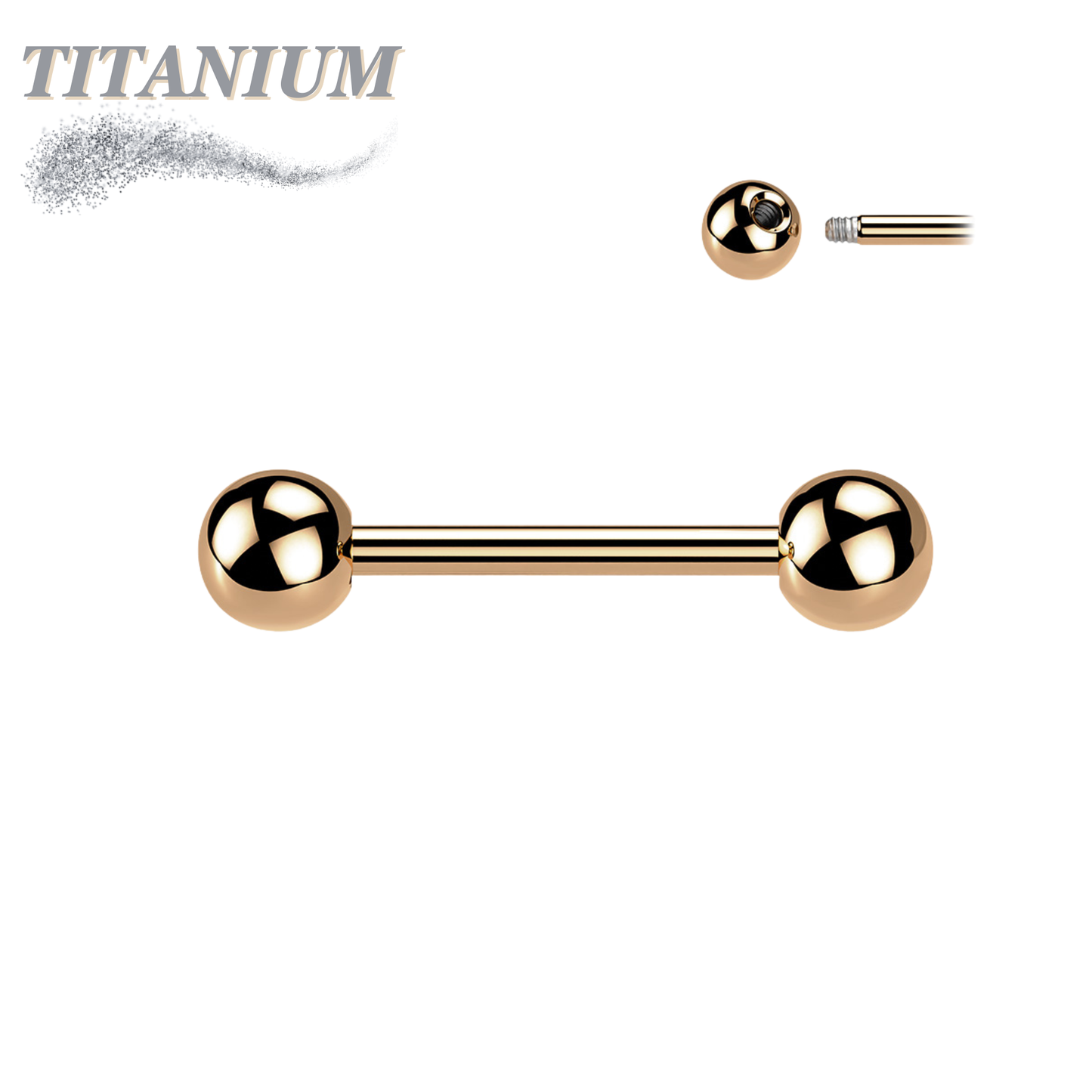 Titanium Colored Barbells Externally Threaded