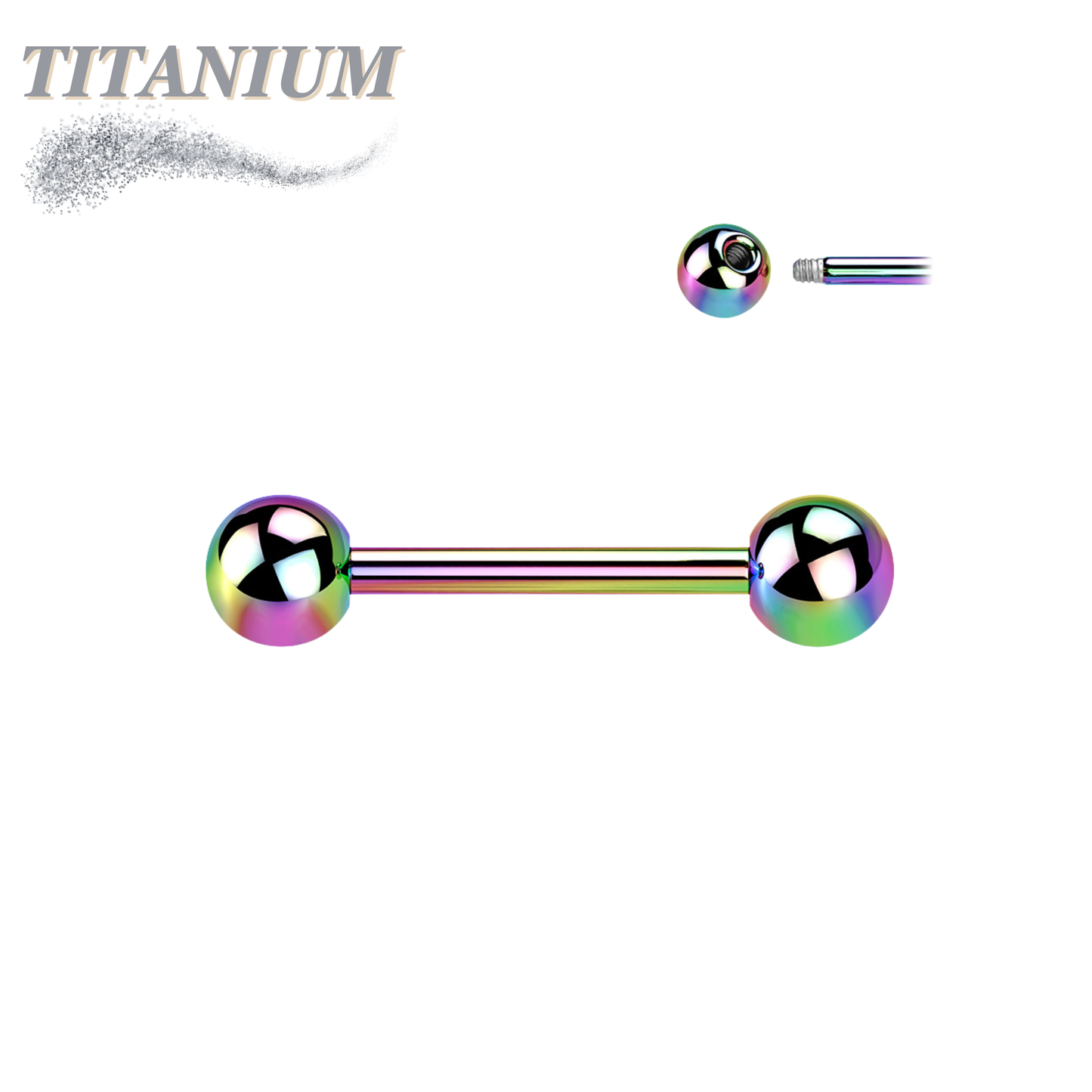 Titanium Colored Barbells Externally Threaded