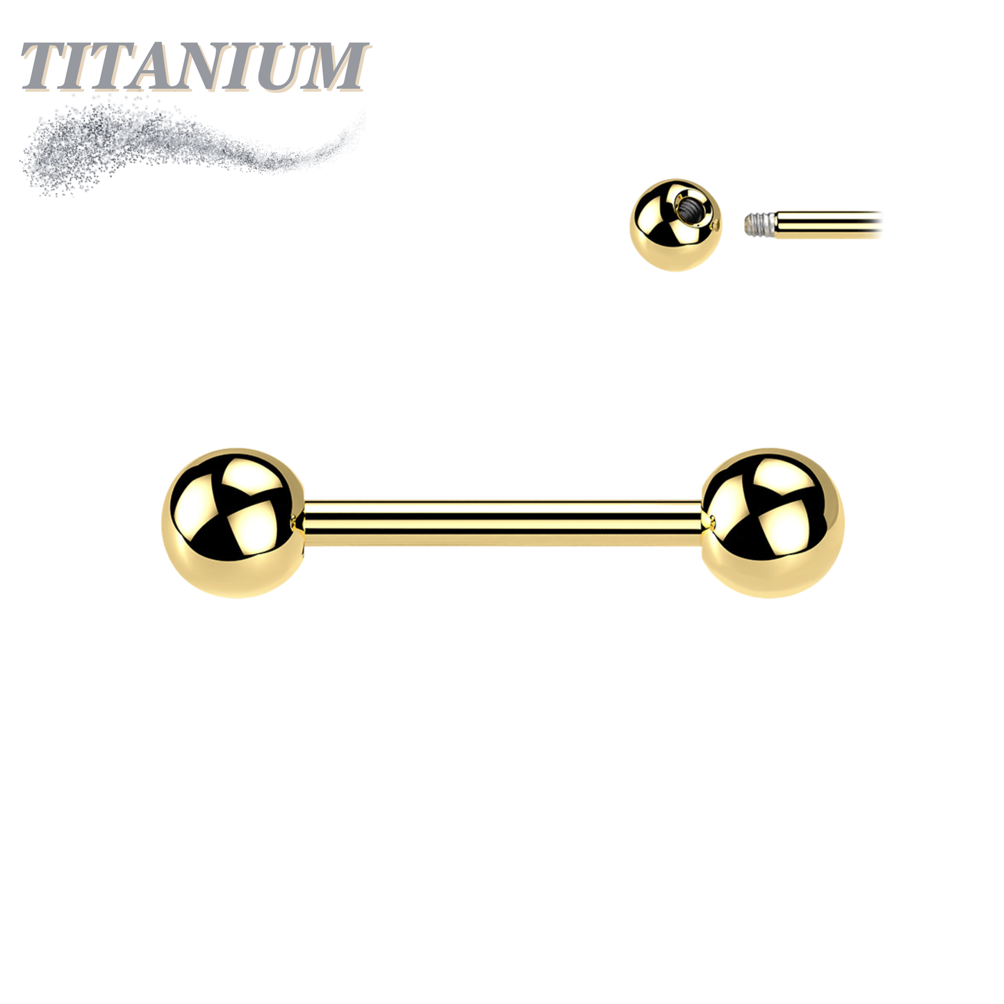 Titanium Colored Barbells Externally Threaded