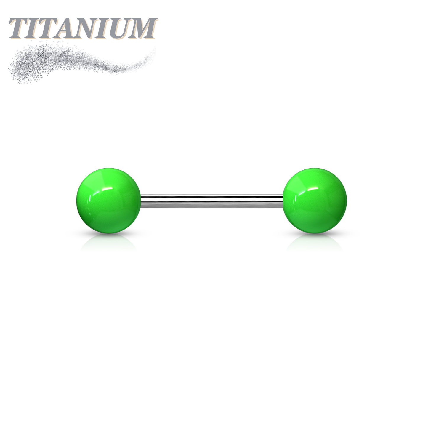 Titanium Nipple/Tongue Barbell with Acrylic Balls