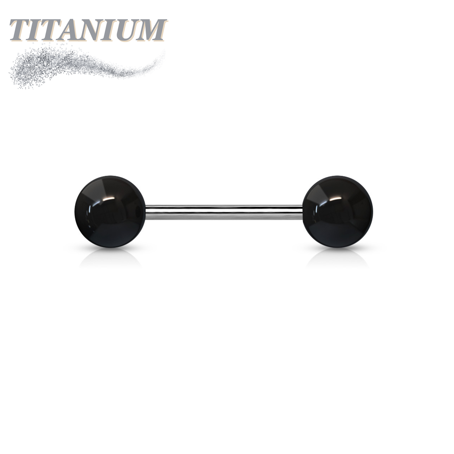 Titanium Nipple/Tongue Barbell with Acrylic Balls