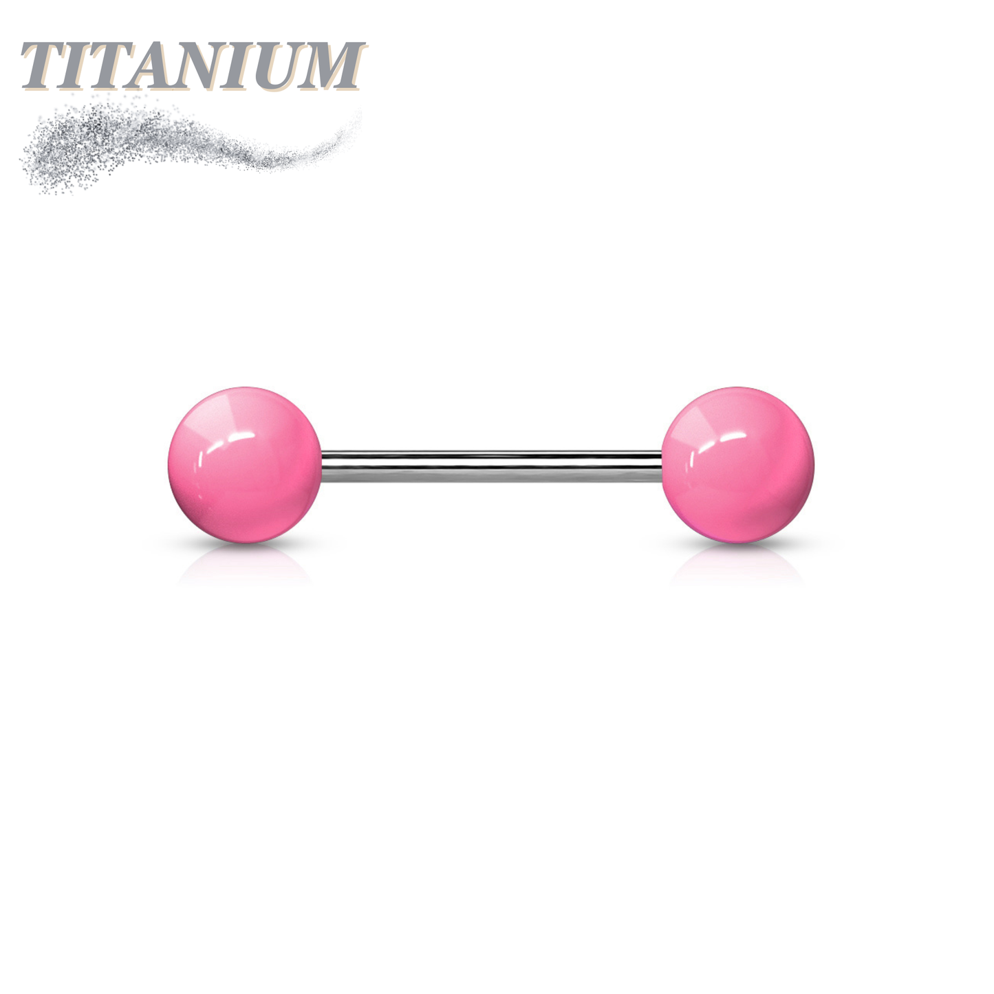 Titanium Nipple/Tongue Barbell with Acrylic Balls
