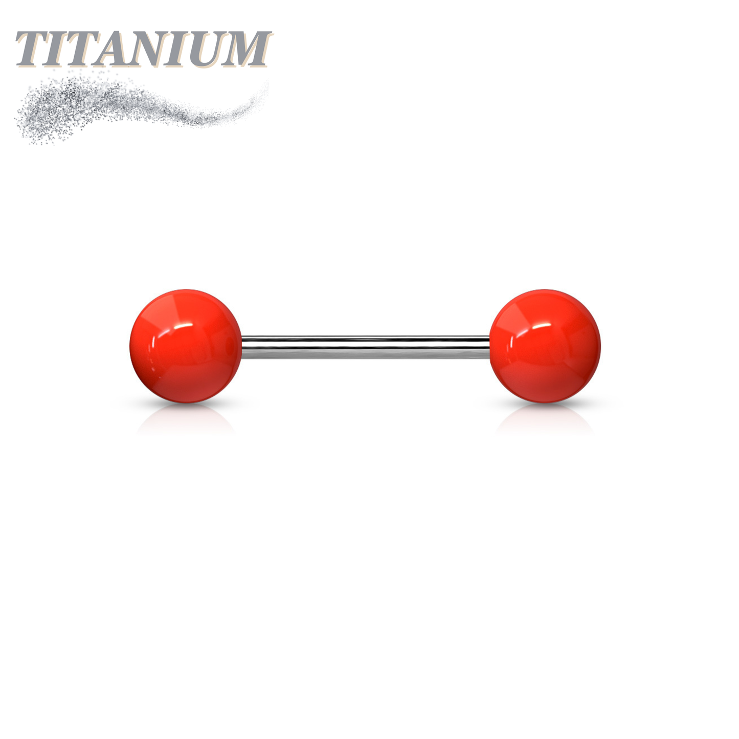 Titanium Nipple/Tongue Barbell with Acrylic Balls
