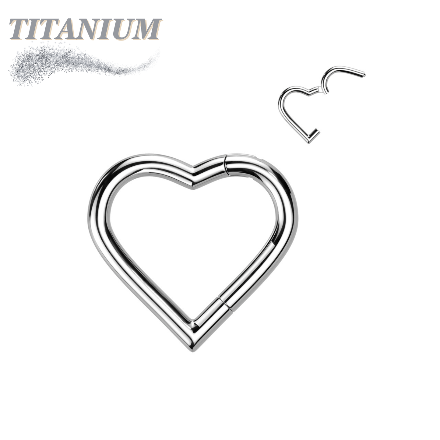Titanium Hinge Heart Rings