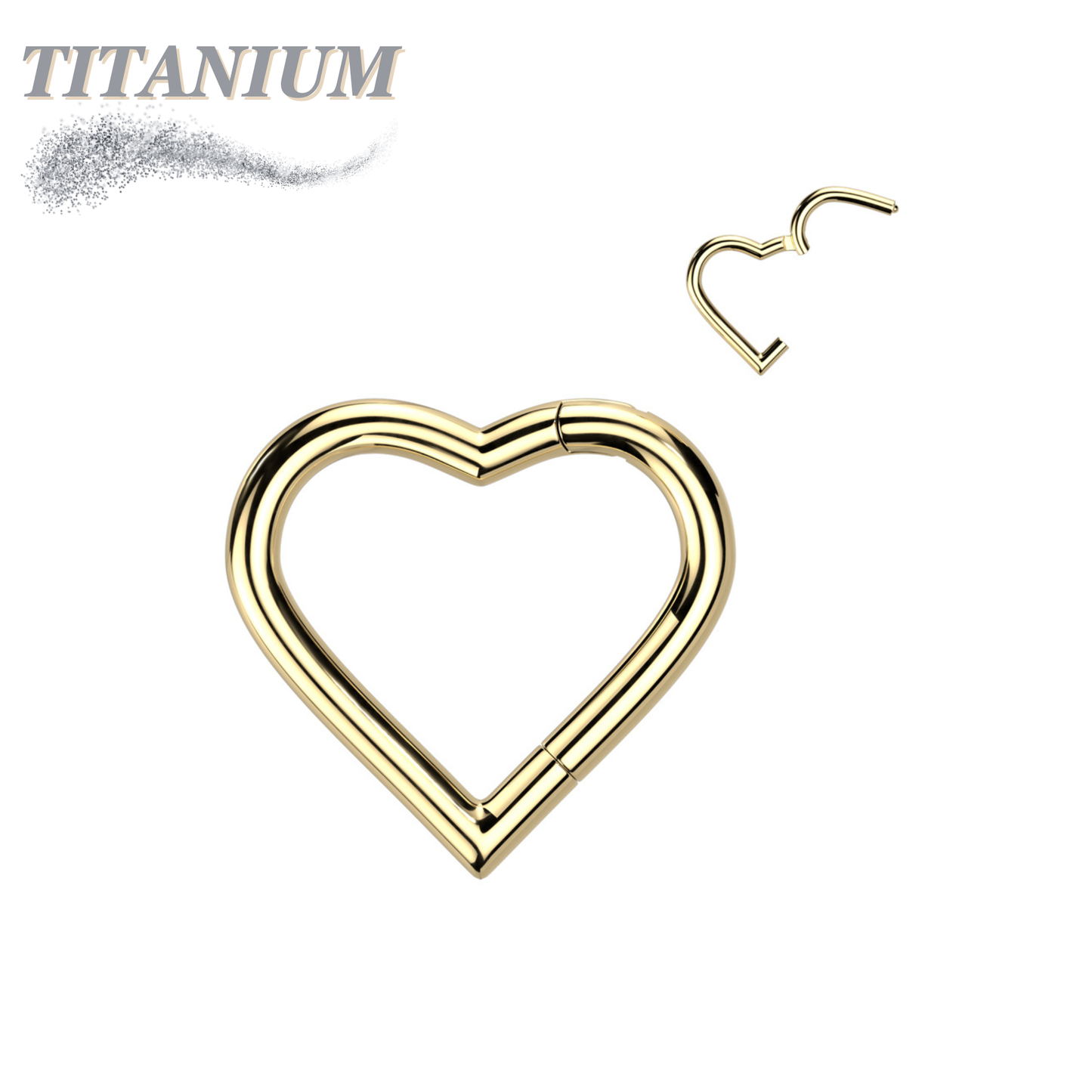 Titanium Hinge Heart Rings