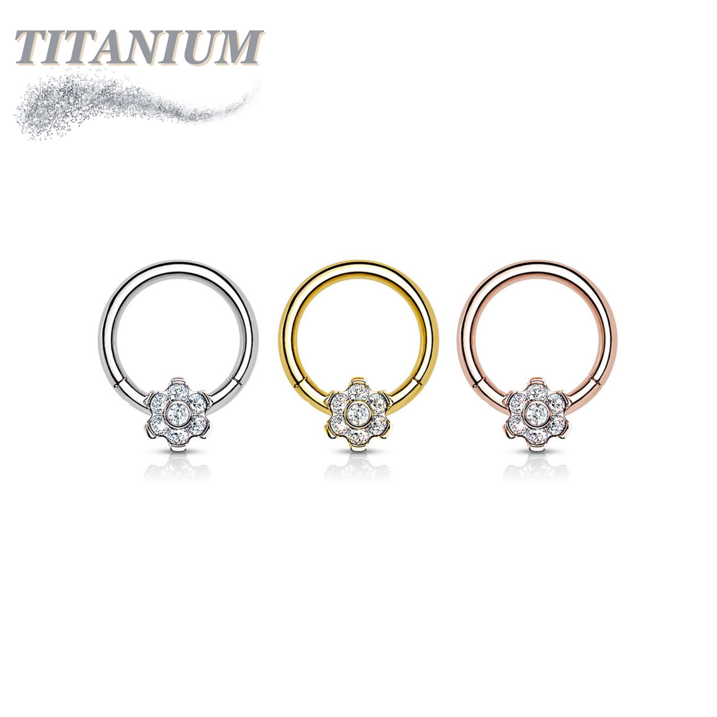 Titanium Clicker with Flower Gem 16G