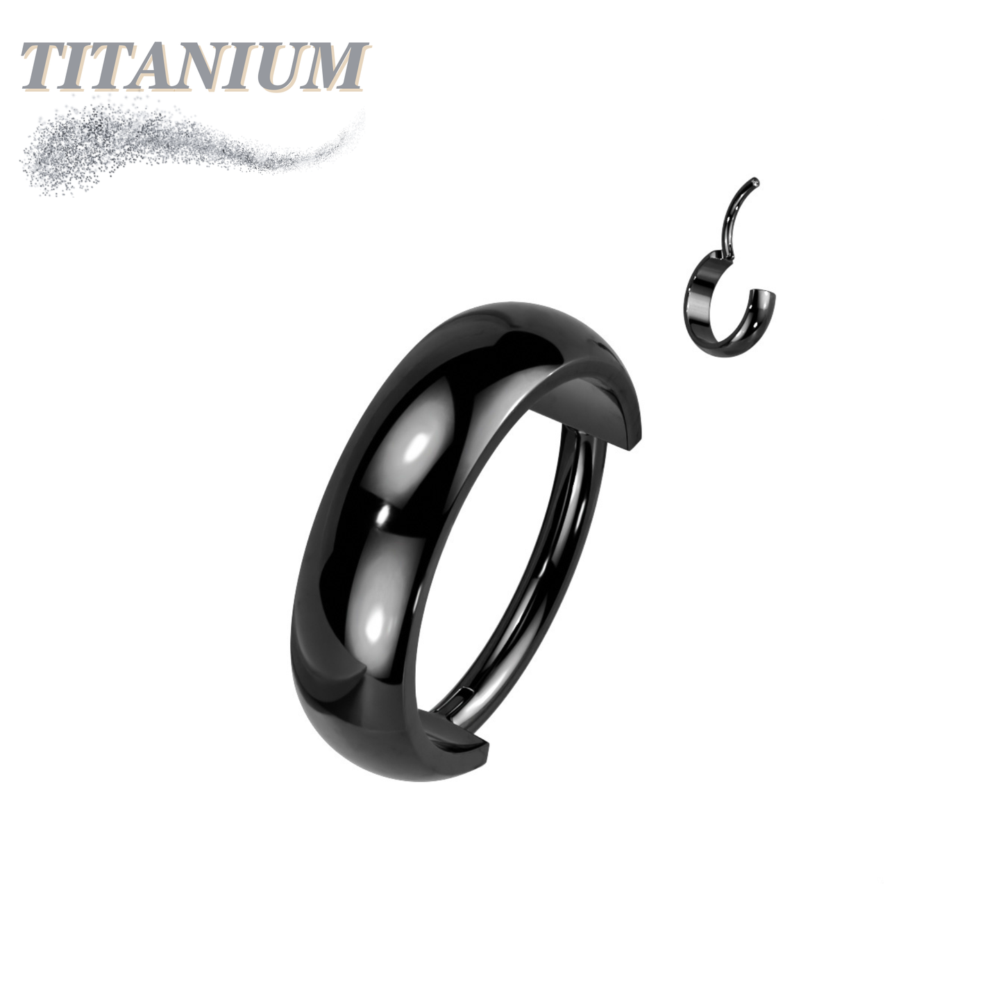 Titanium Hinge Rings with Outward Side Facing Wide Dome Surface