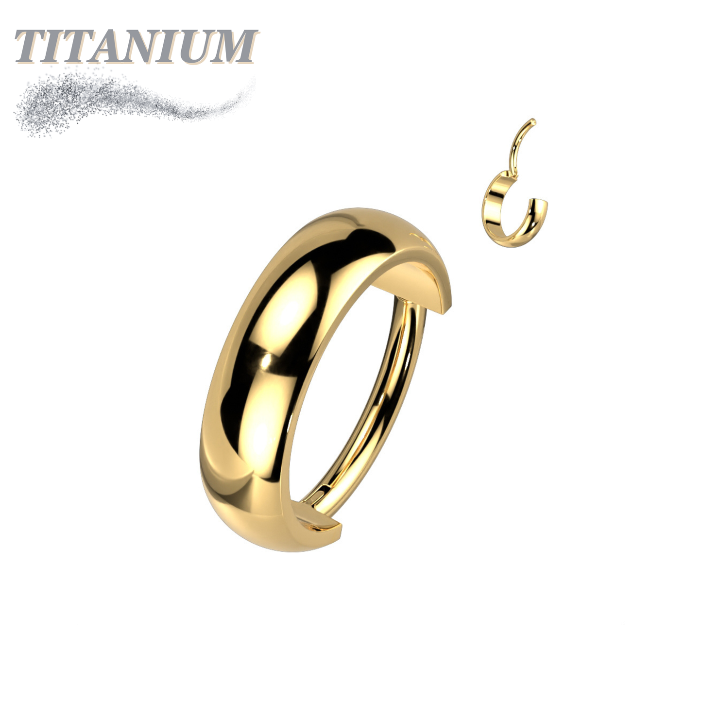 Titanium Hinge Rings with Outward Side Facing Wide Dome Surface