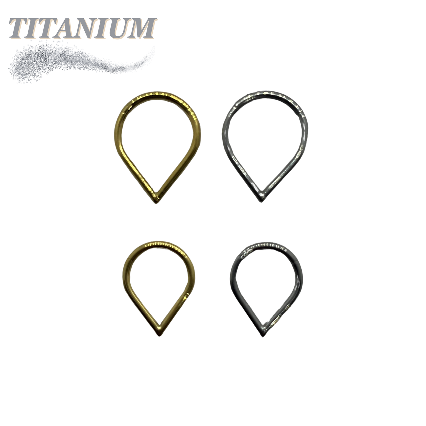 Titanium Hinged Classic Chevron Ring