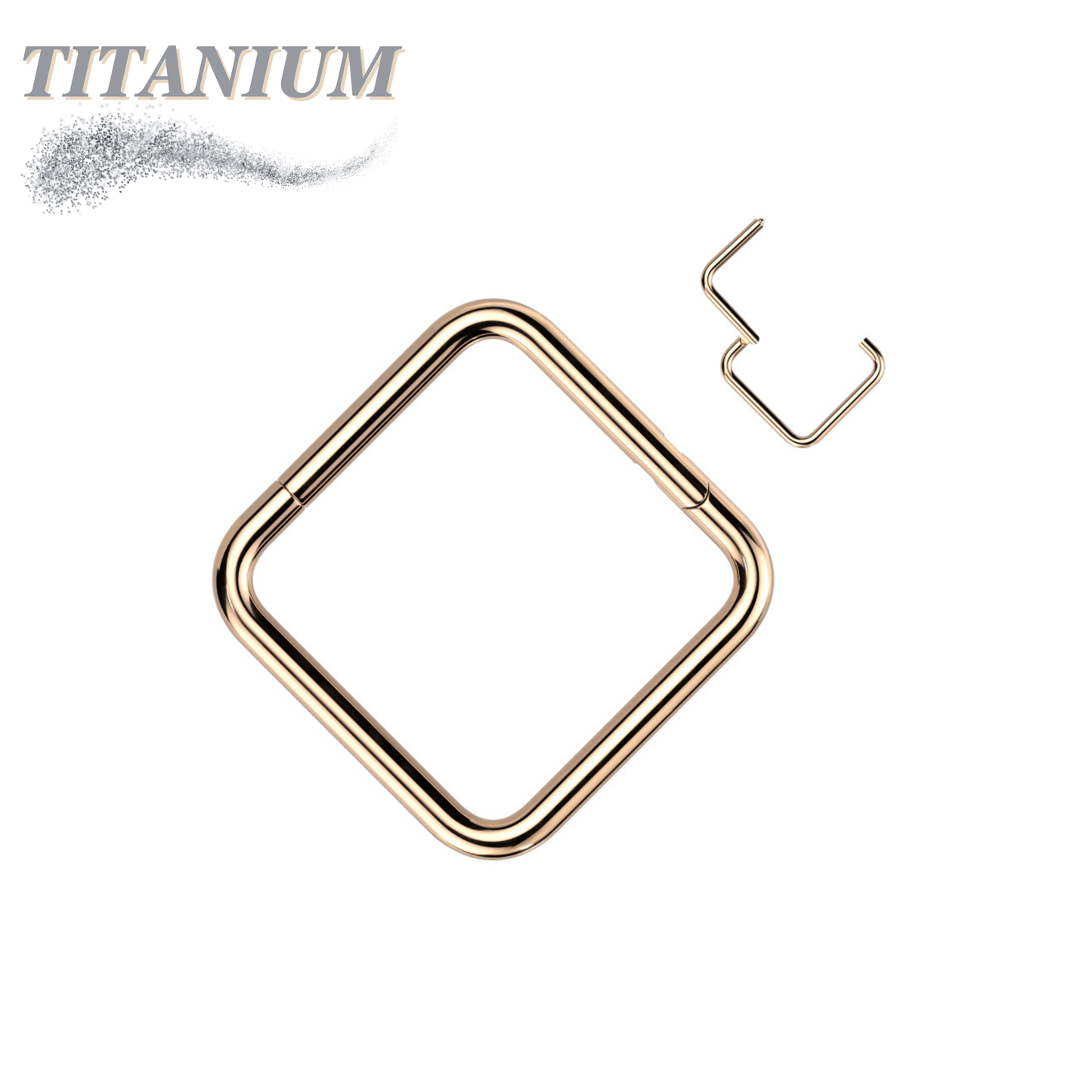 Titanium Hinge Square Rings