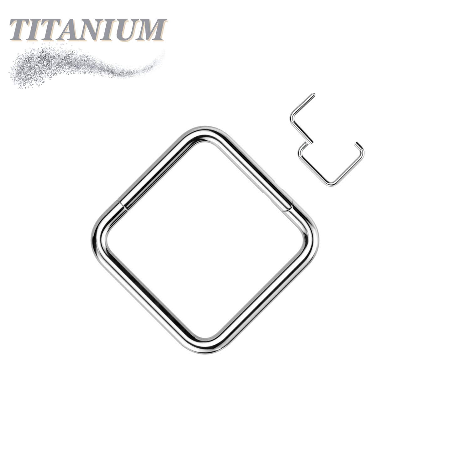 Titanium Hinge Square Rings