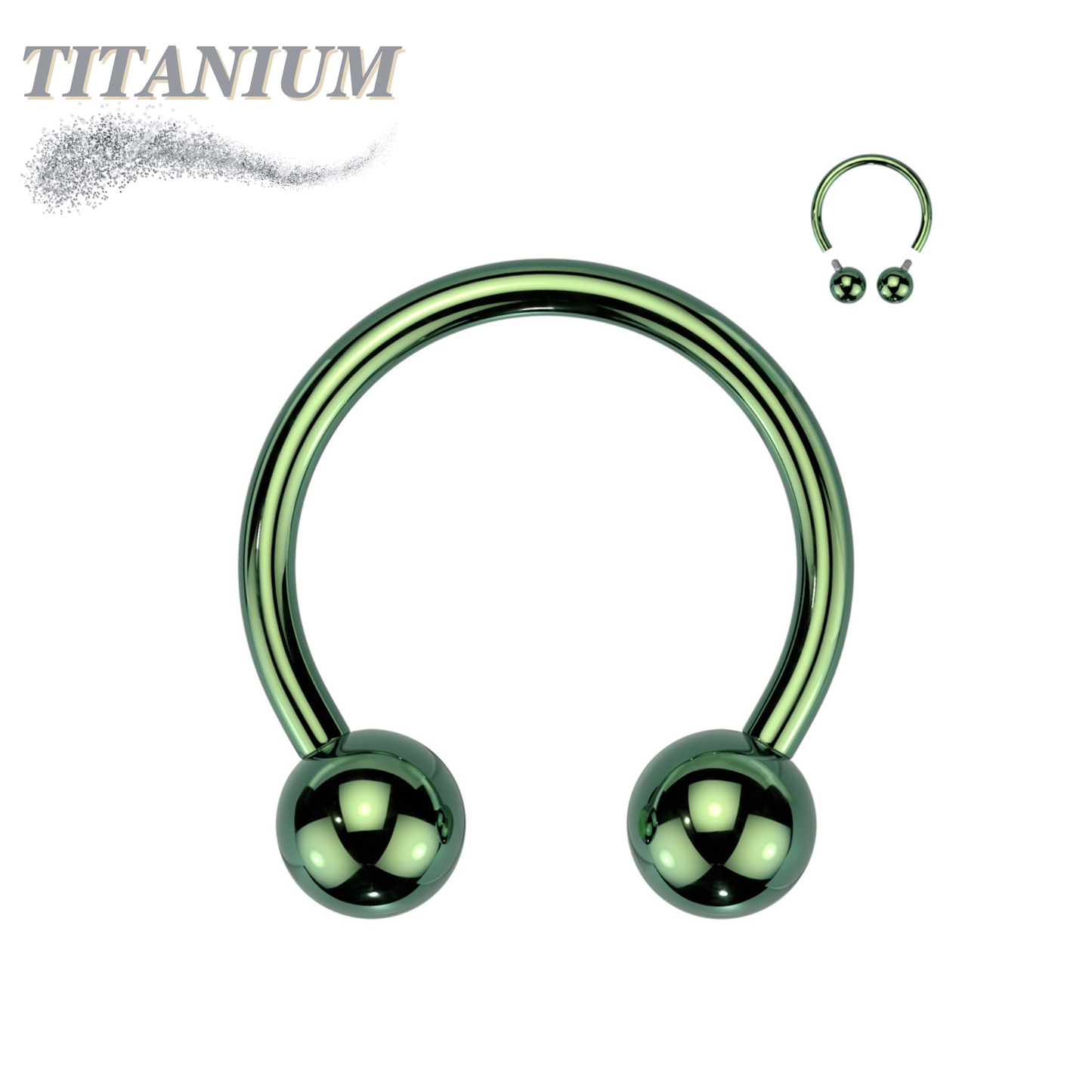 Titanium Colored Circular Barbell/Horseshoe Internally Threaded