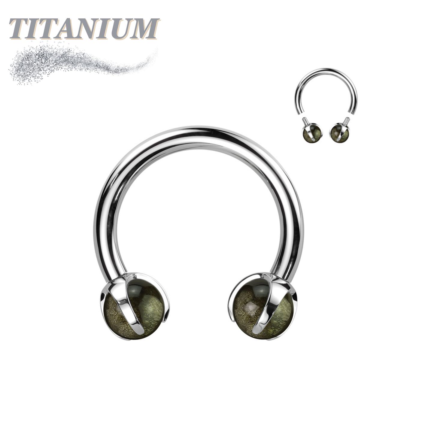 Titanium Internal Thread Claw Set Natural Stone Horseshoe