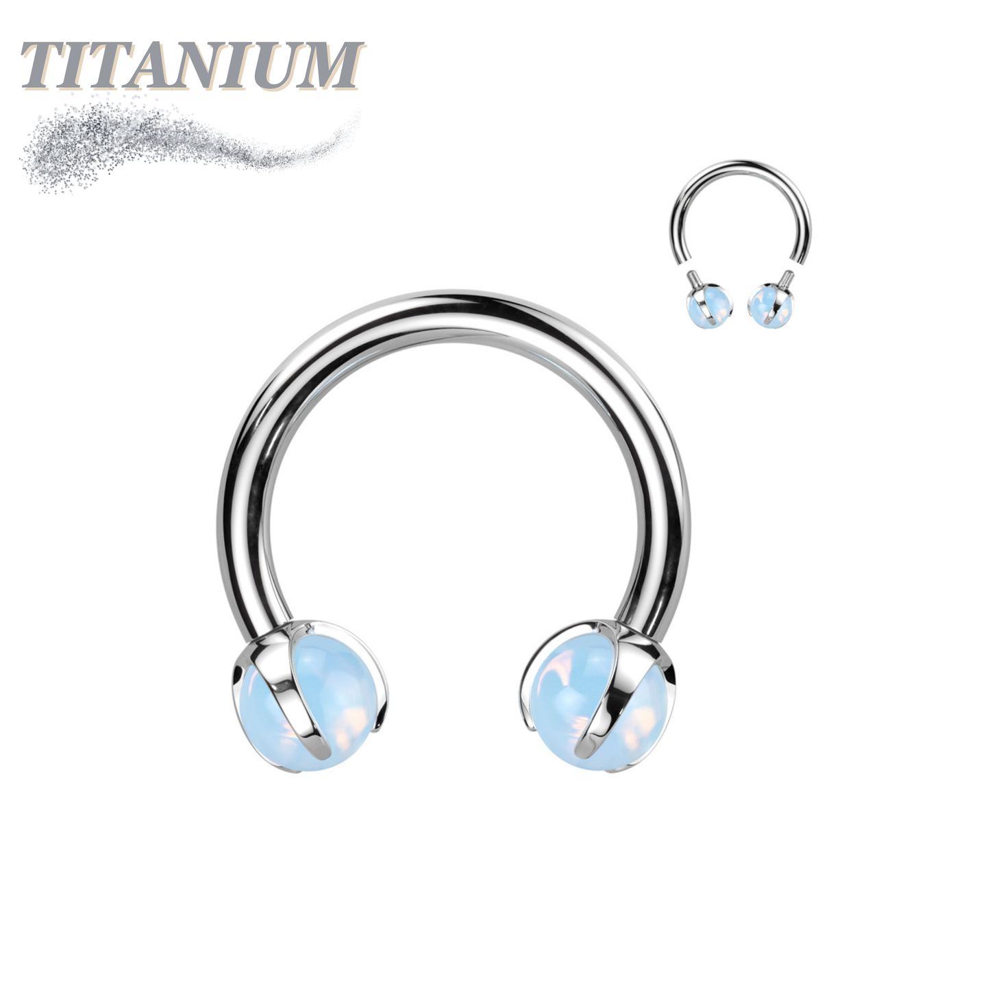 Titanium Internal Thread Claw Set Natural Stone Horseshoe
