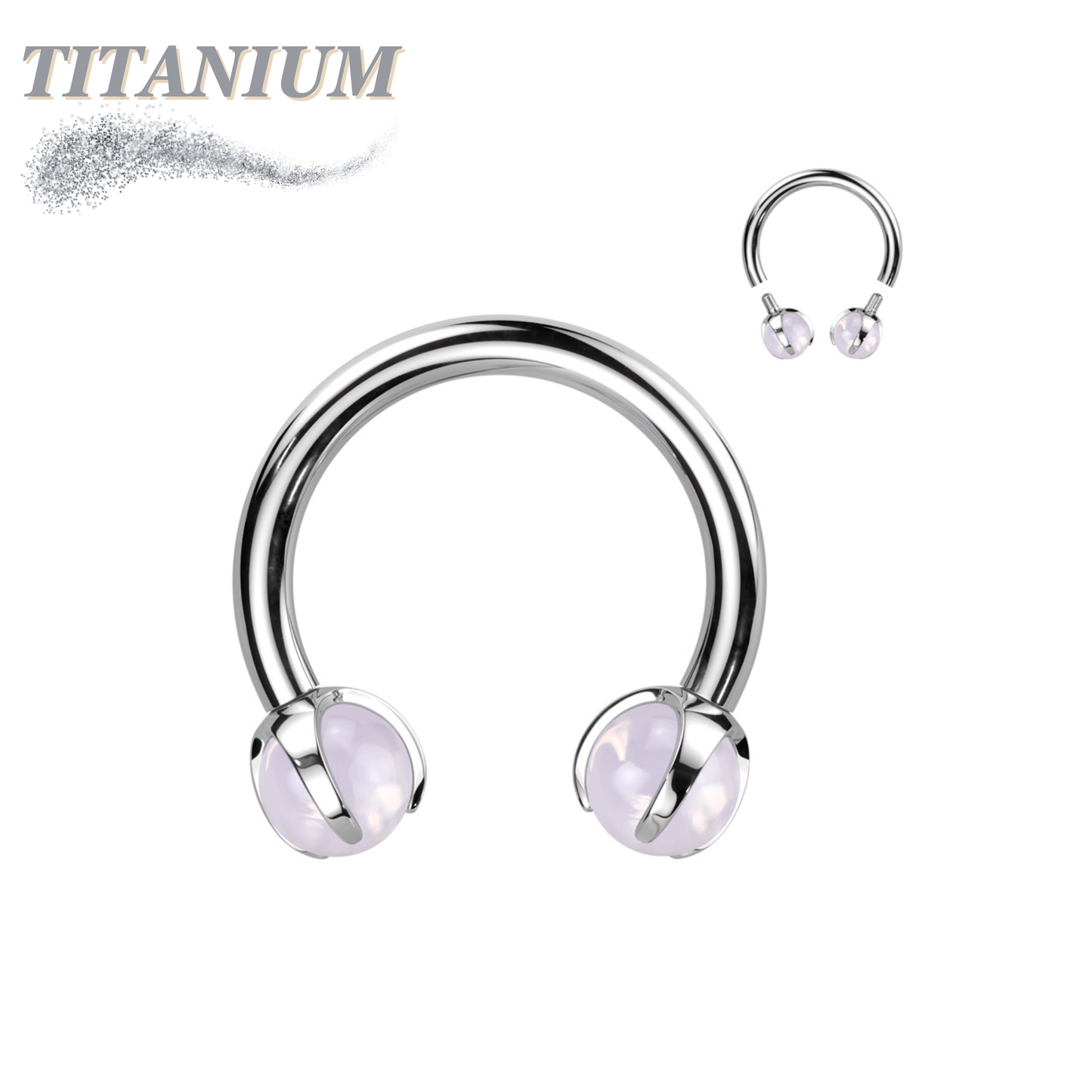 Titanium Internal Thread Claw Set Natural Stone Horseshoe