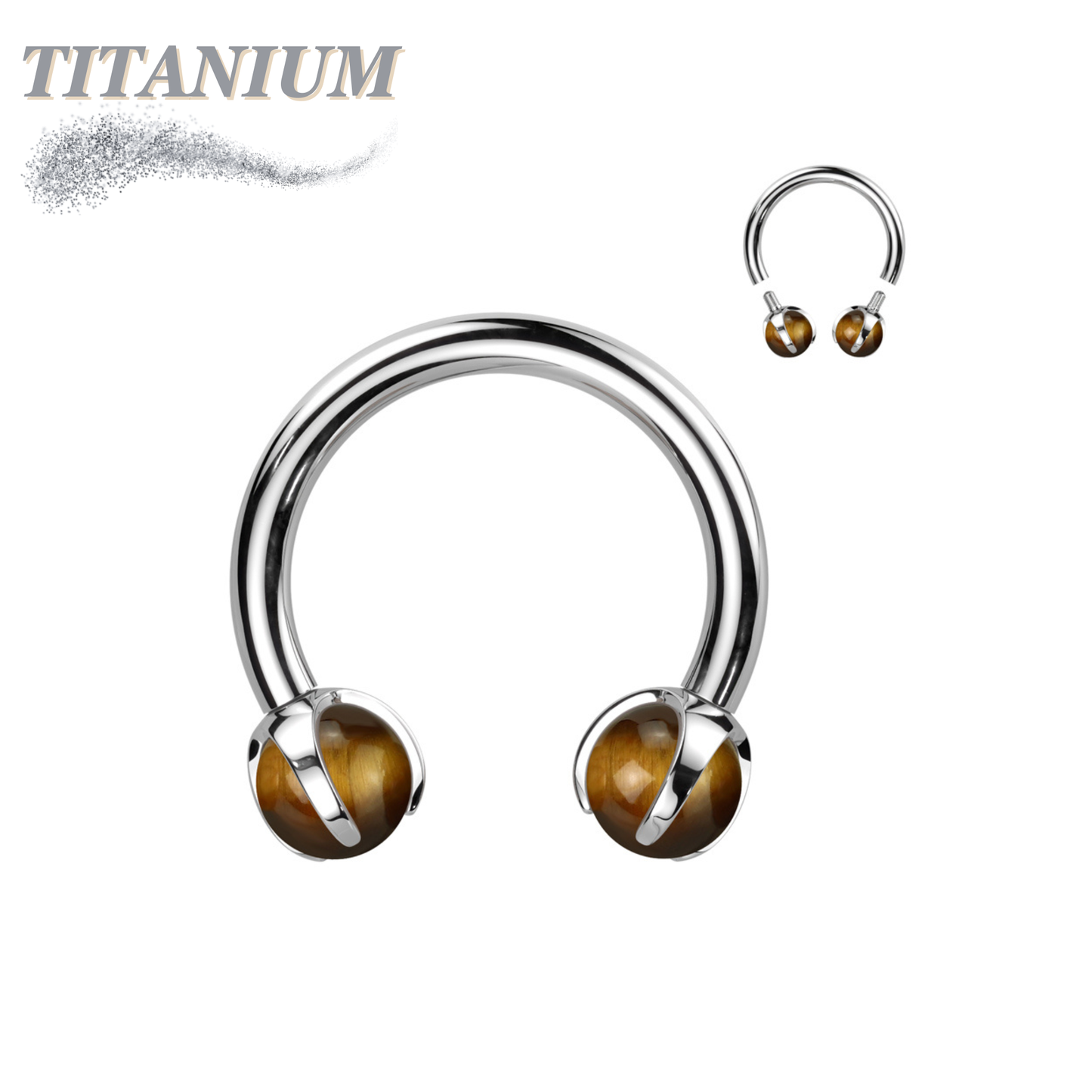 Titanium Internal Thread Claw Set Natural Stone Horseshoe