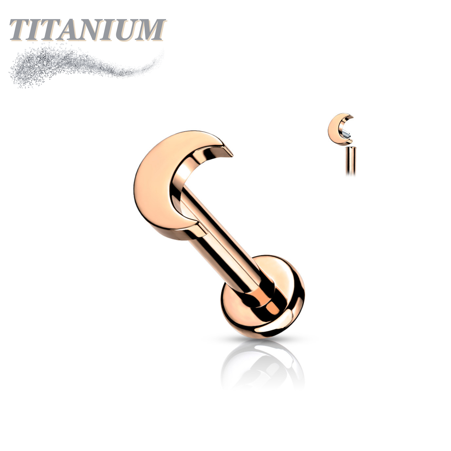 Internally Threaded Titanium Moon Top Labret