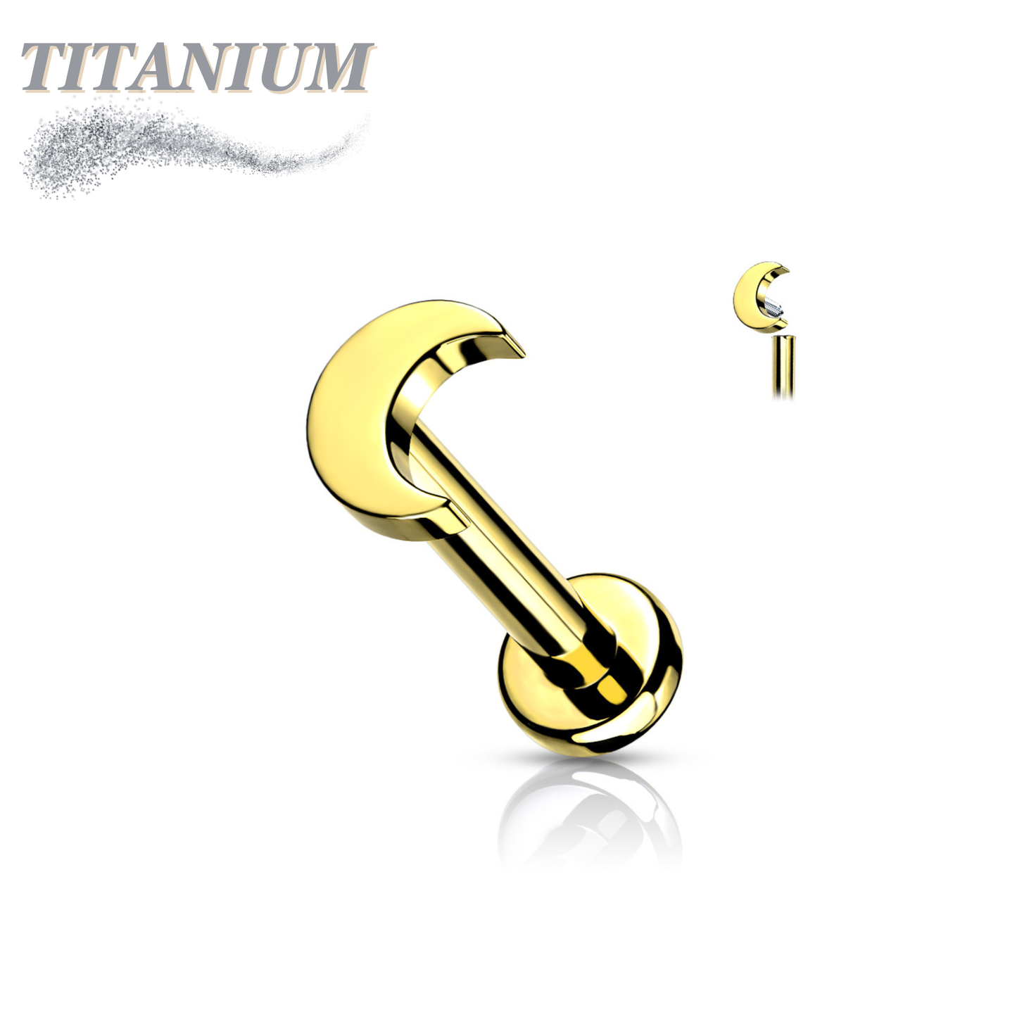 Internally Threaded Titanium Moon Top Labret