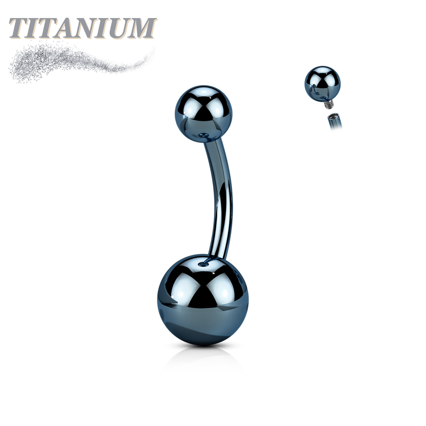 Titanium Solid Colored Internally Threaded Belly Bananas