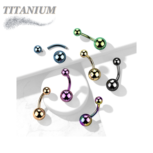 Titanium Solid Colored Internally Threaded Belly Bananas