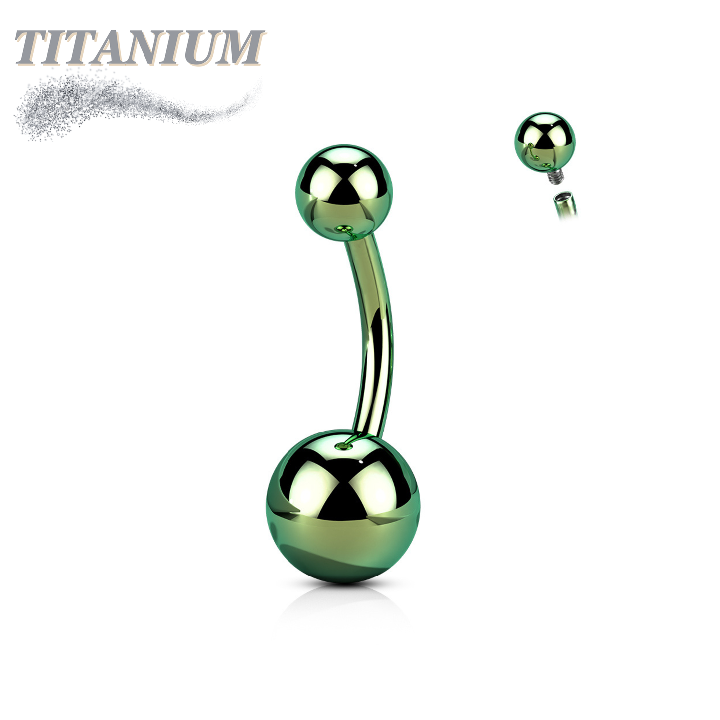 Titanium Solid Colored Internally Threaded Belly Bananas