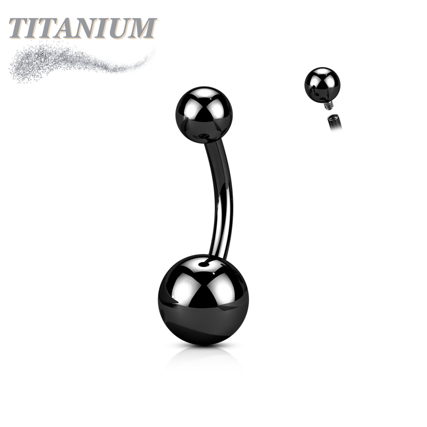 Titanium Solid Colored Internally Threaded Belly Bananas