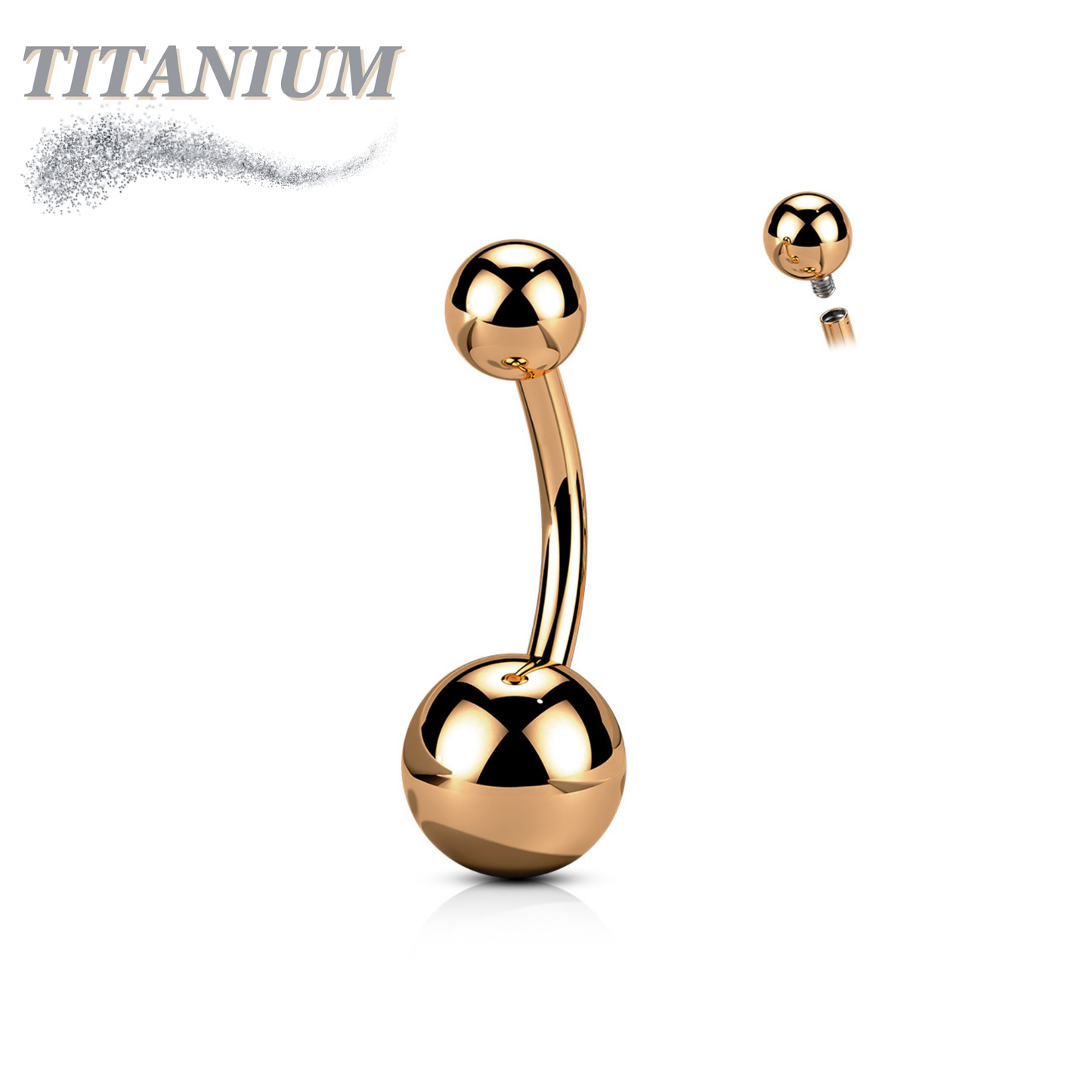 Titanium Solid Colored Internally Threaded Belly Bananas