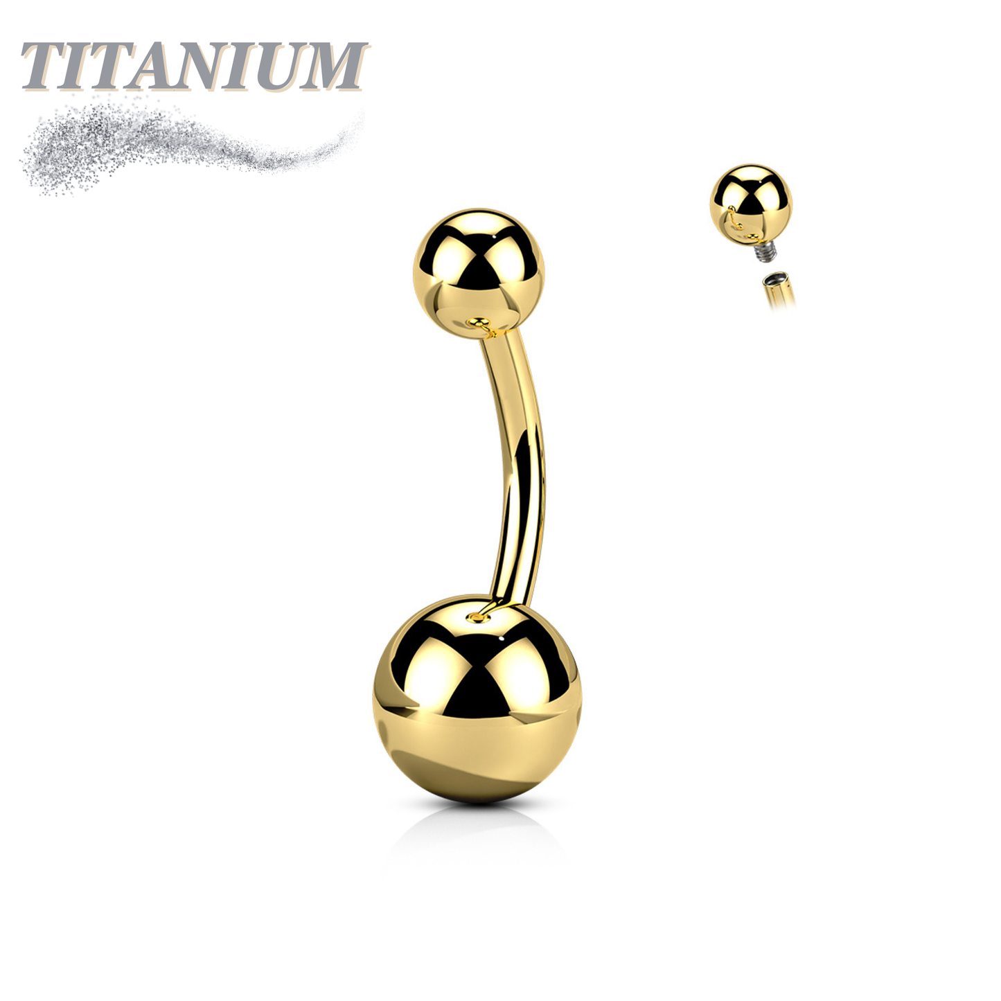 Titanium Solid Colored Internally Threaded Belly Bananas