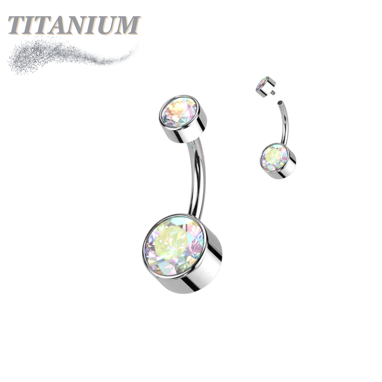 Titanium Premium Bezel Set Belly Bananas Internally Threaded