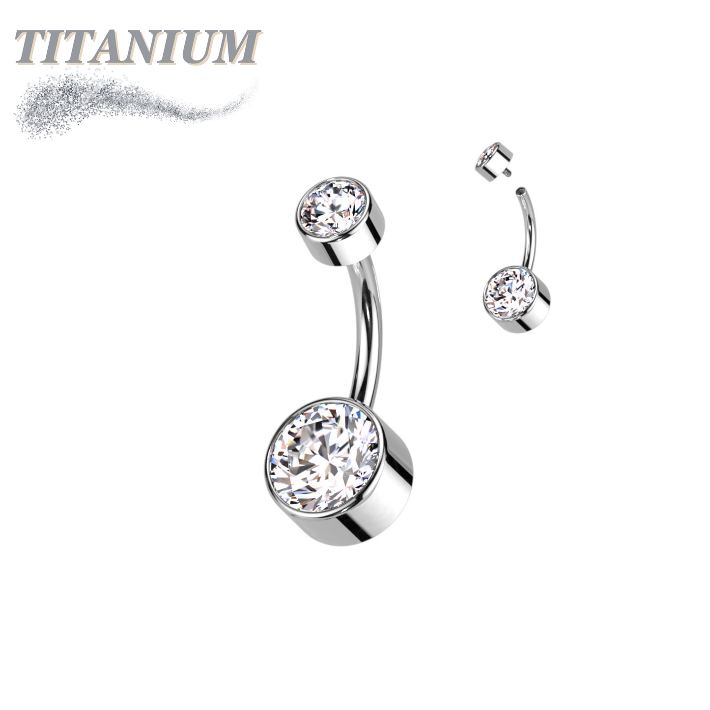 Titanium Premium Bezel Set Belly Bananas Internally Threaded