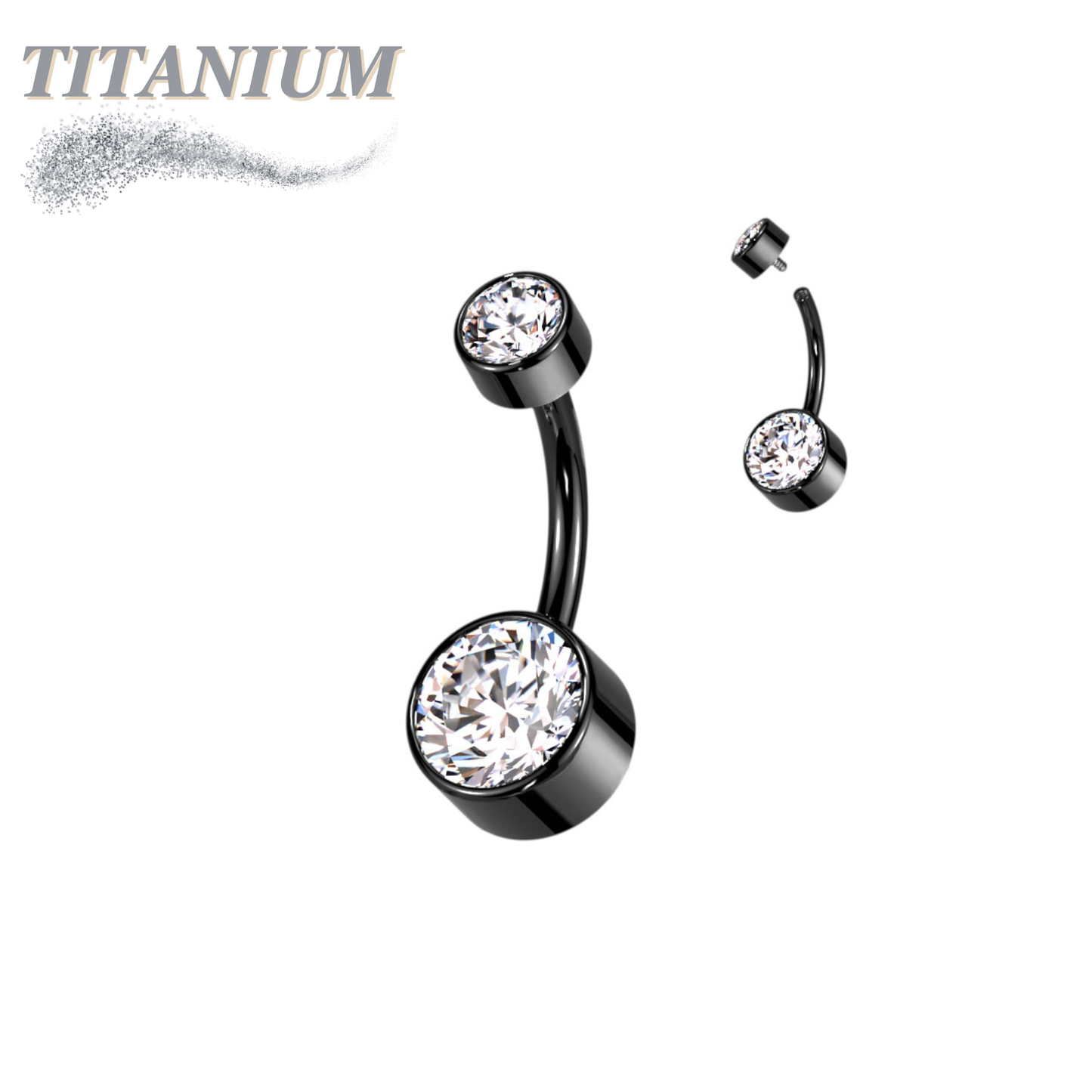 Titanium Premium Bezel Set Belly Bananas Internally Threaded