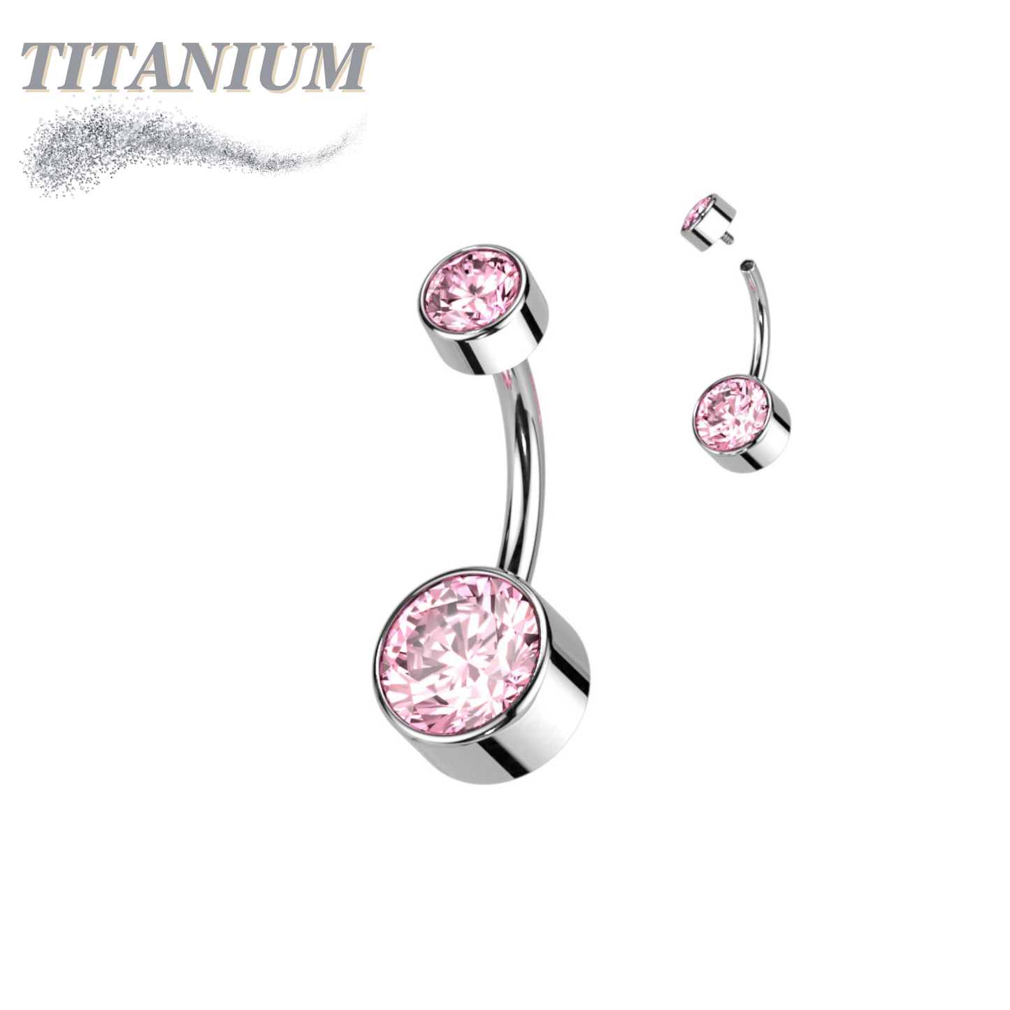 Titanium Premium Bezel Set Belly Bananas Internally Threaded