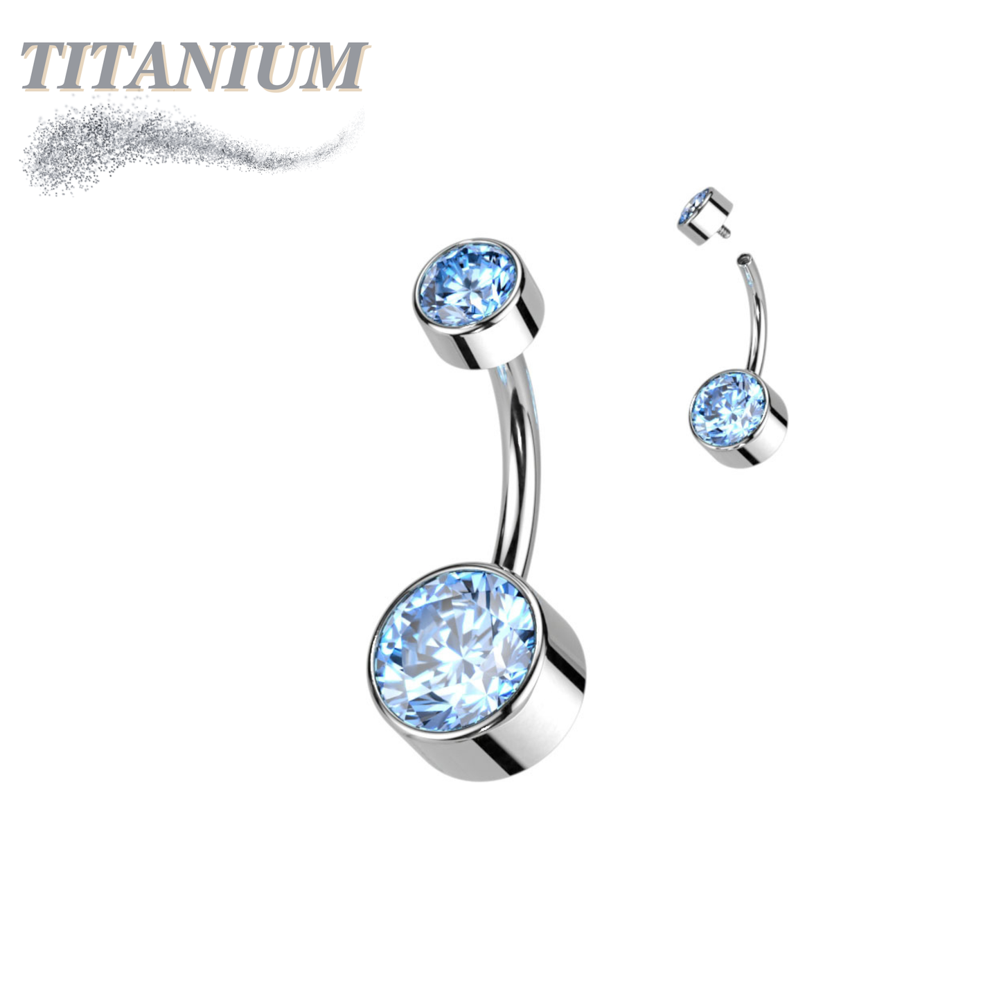 Titanium Premium Bezel Set Belly Bananas Internally Threaded