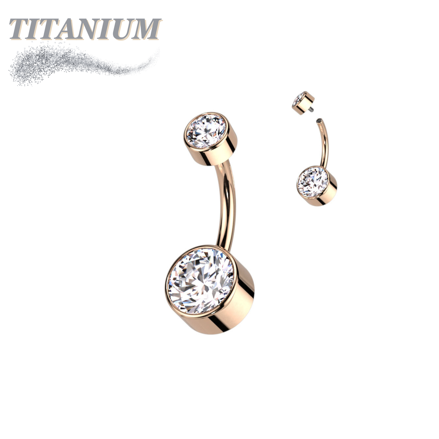 Titanium Premium Bezel Set Belly Bananas Internally Threaded