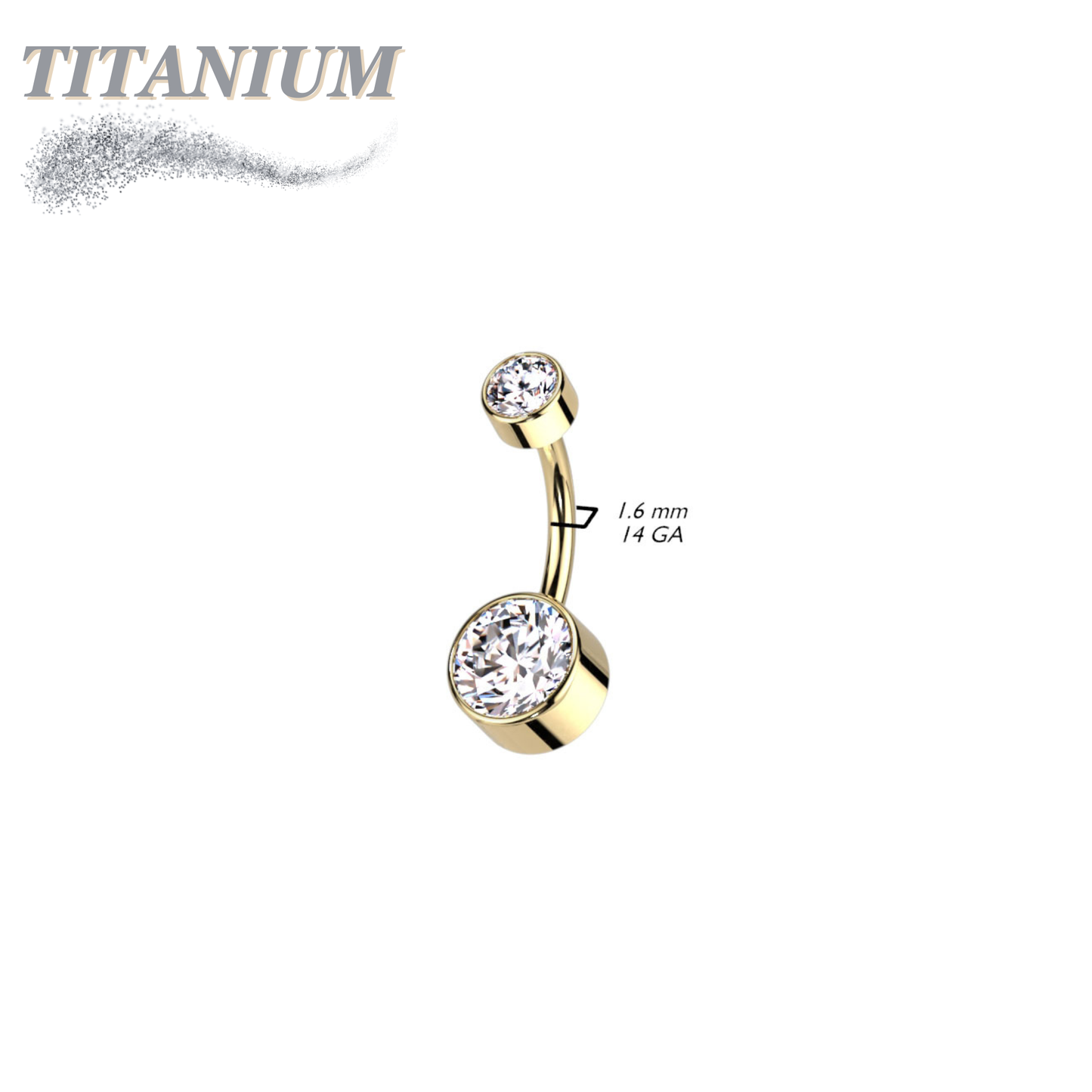 Titanium Premium Bezel Set Belly Bananas Internally Threaded