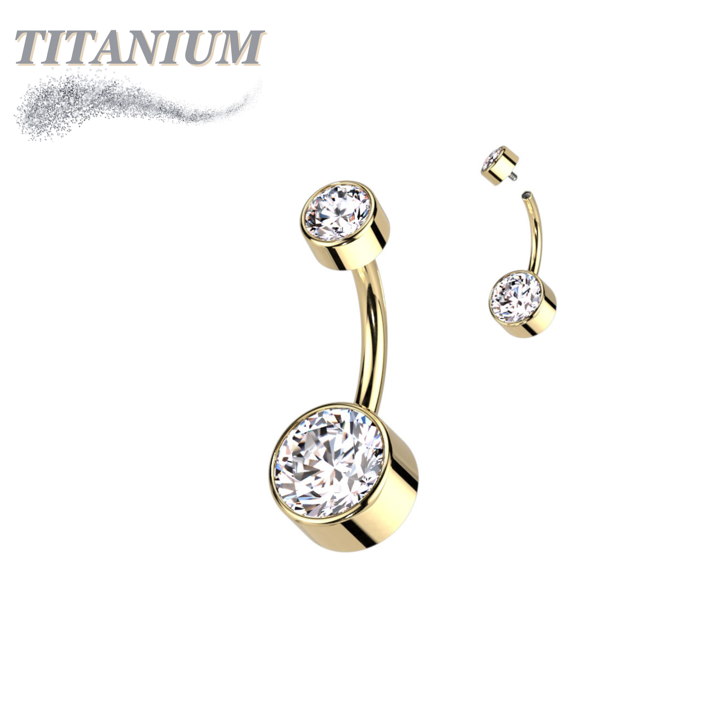 Titanium Premium Bezel Set Belly Bananas Internally Threaded