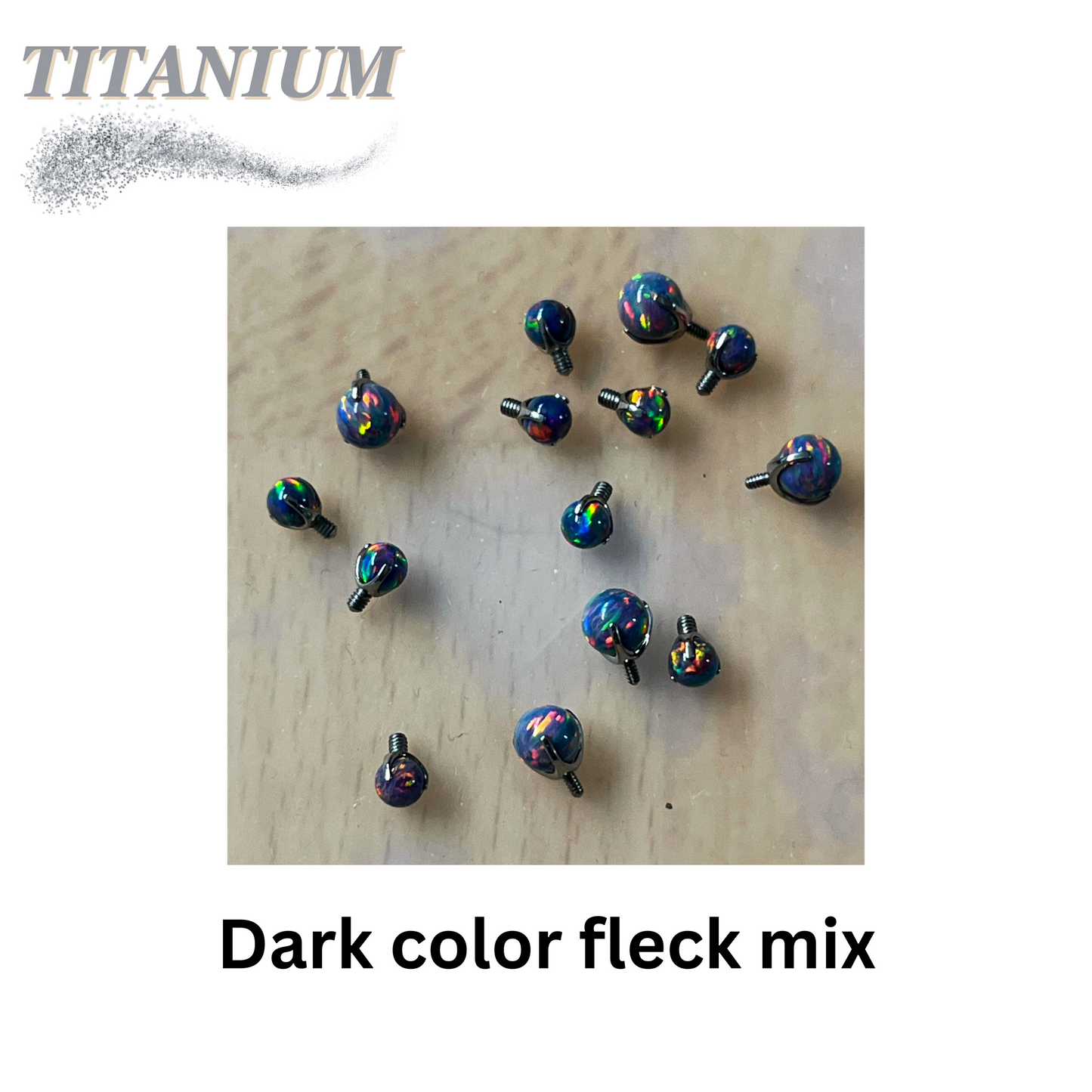 Titanium Internal Thread Opal Claw Set Ball