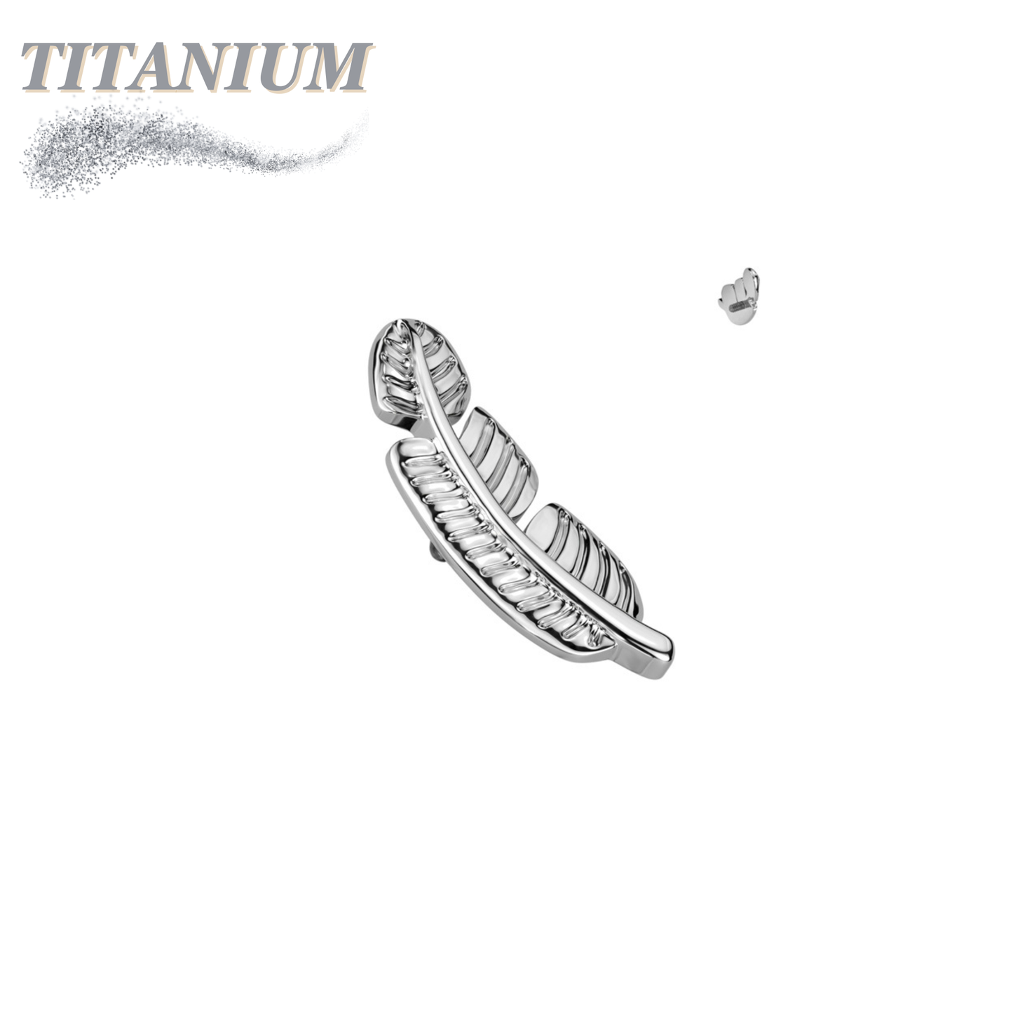 Titanium Leaf/Feather Internally Threaded Top Only