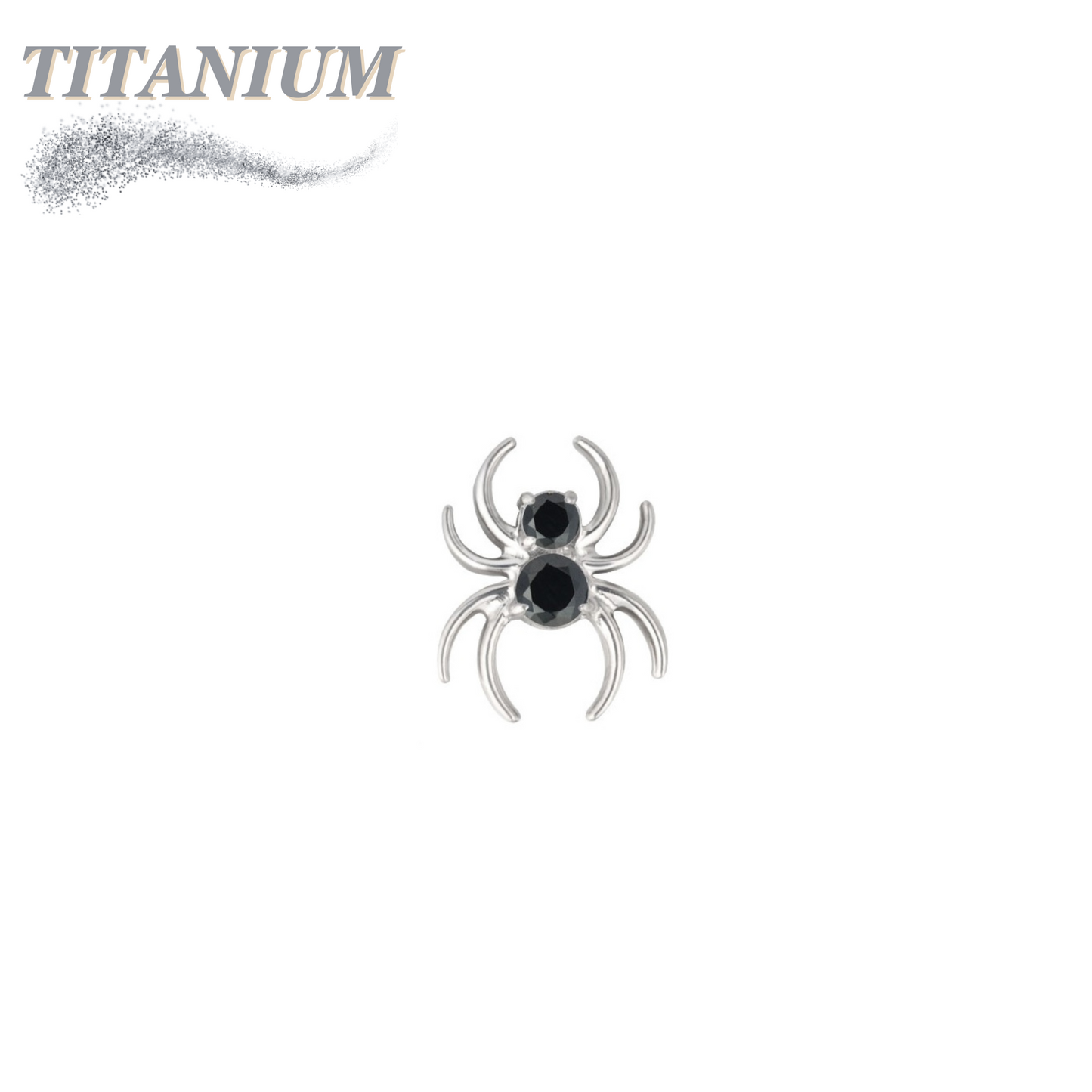 Titanium Internal Thread CZ Spider Top Only
